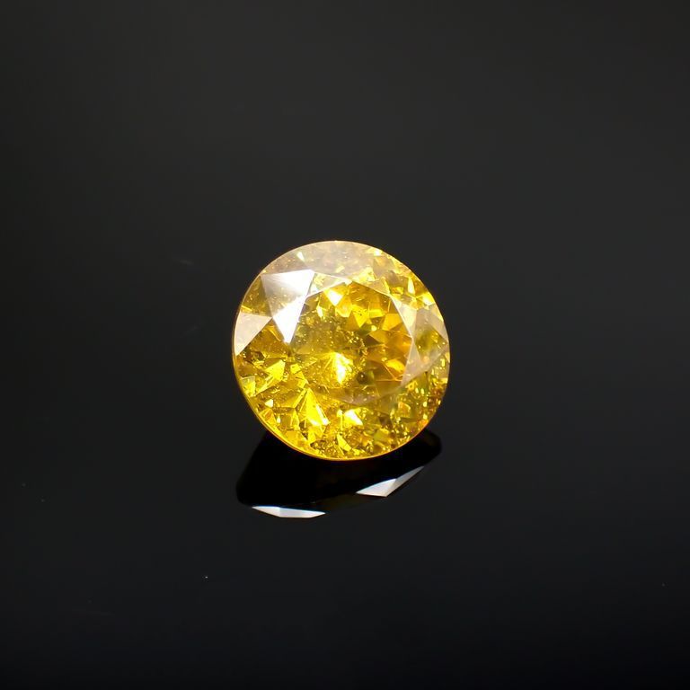 イエロースファレライト(宝石名イエロー・スファレライト)スペイン・カンタブリア州サンタンデール産 10.188ct ソ付(彩珠)[221018956]12.8x12.8mm前後