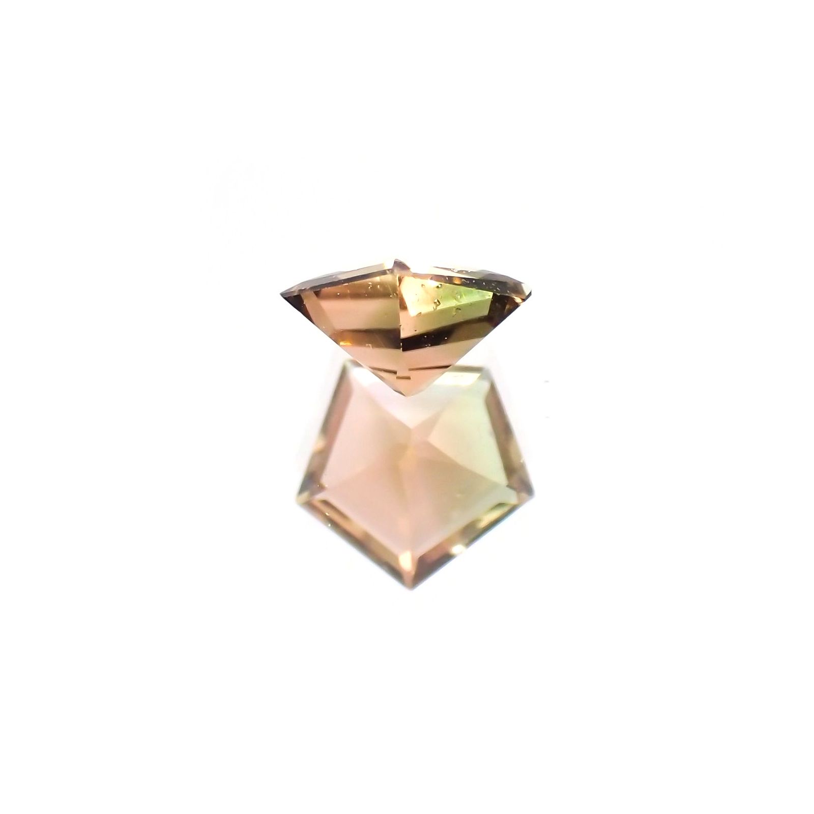 ◇ペンタゴンカット◇バイカラートルマリンSA(宝石名トルマリン) ブラジル/アフリカ産 0.36ct 識別済[21029145]5.2×5.2mm前後
