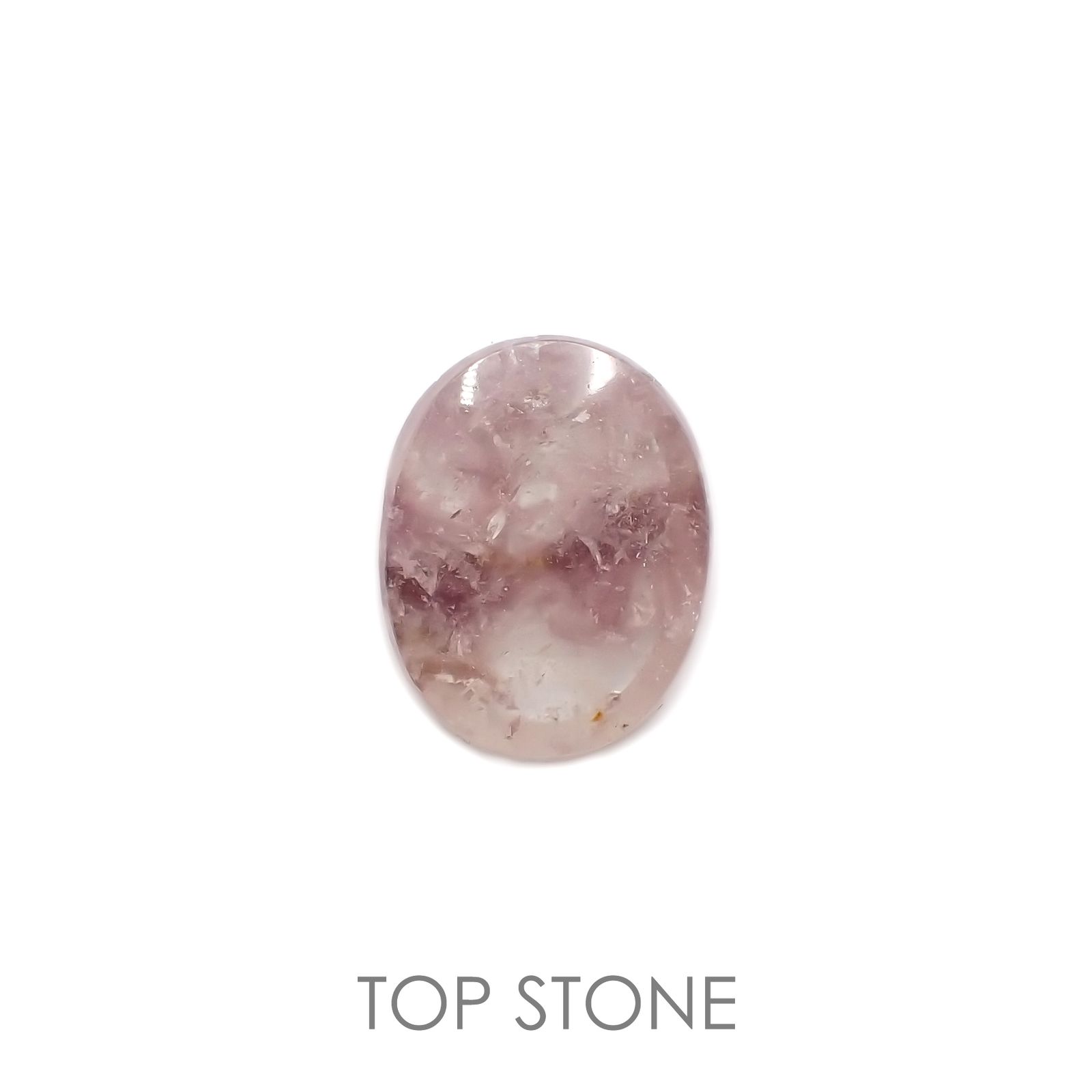 レピドライトインクォーツ ブラジル・ミナスジェライス州産 12.75ct[220917755]17.3x13.6mm前後