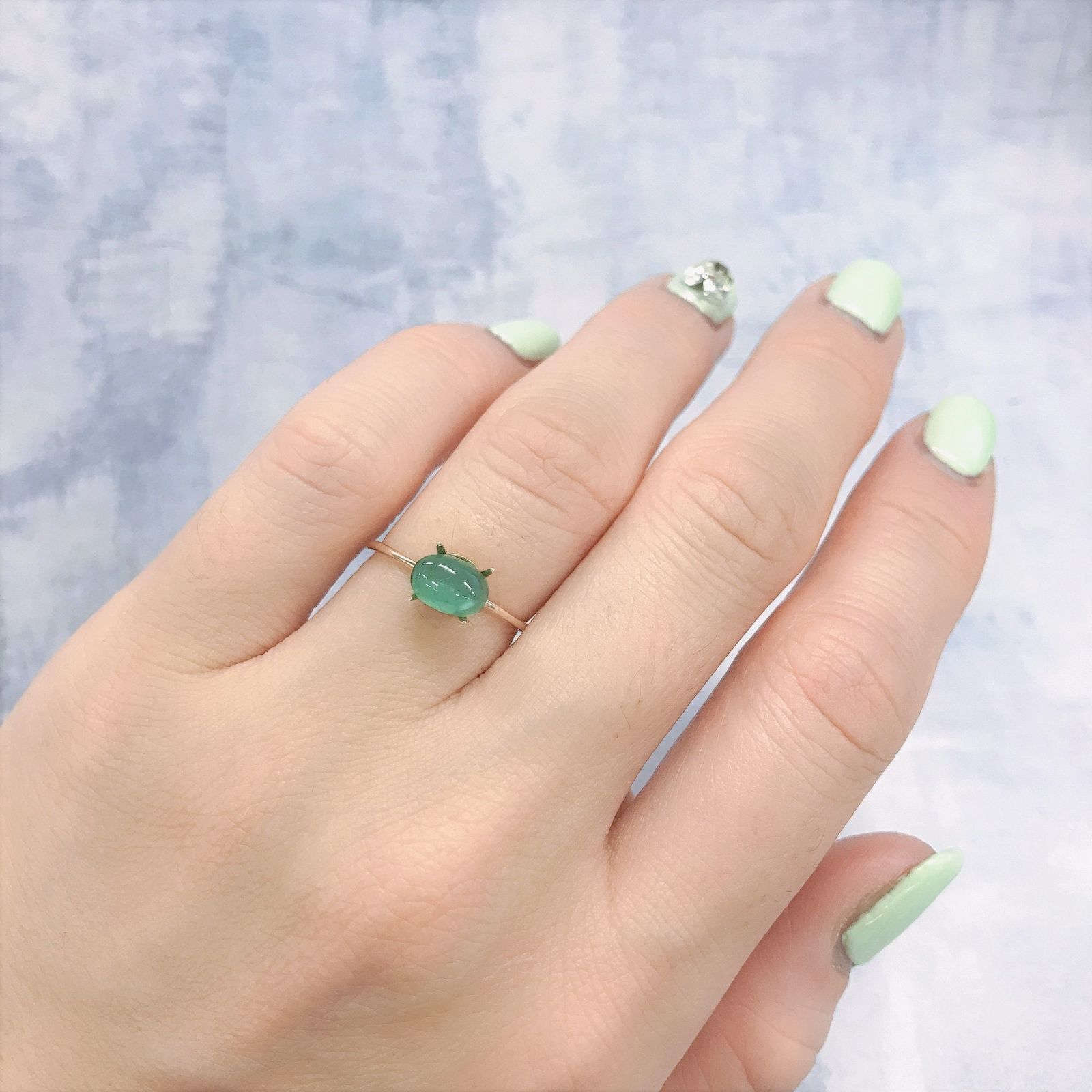 エメラルドキャッツアイ(宝石名エメラルド)コロンビア産 1.10ct 識別済[220115186]7.1x5mm前後