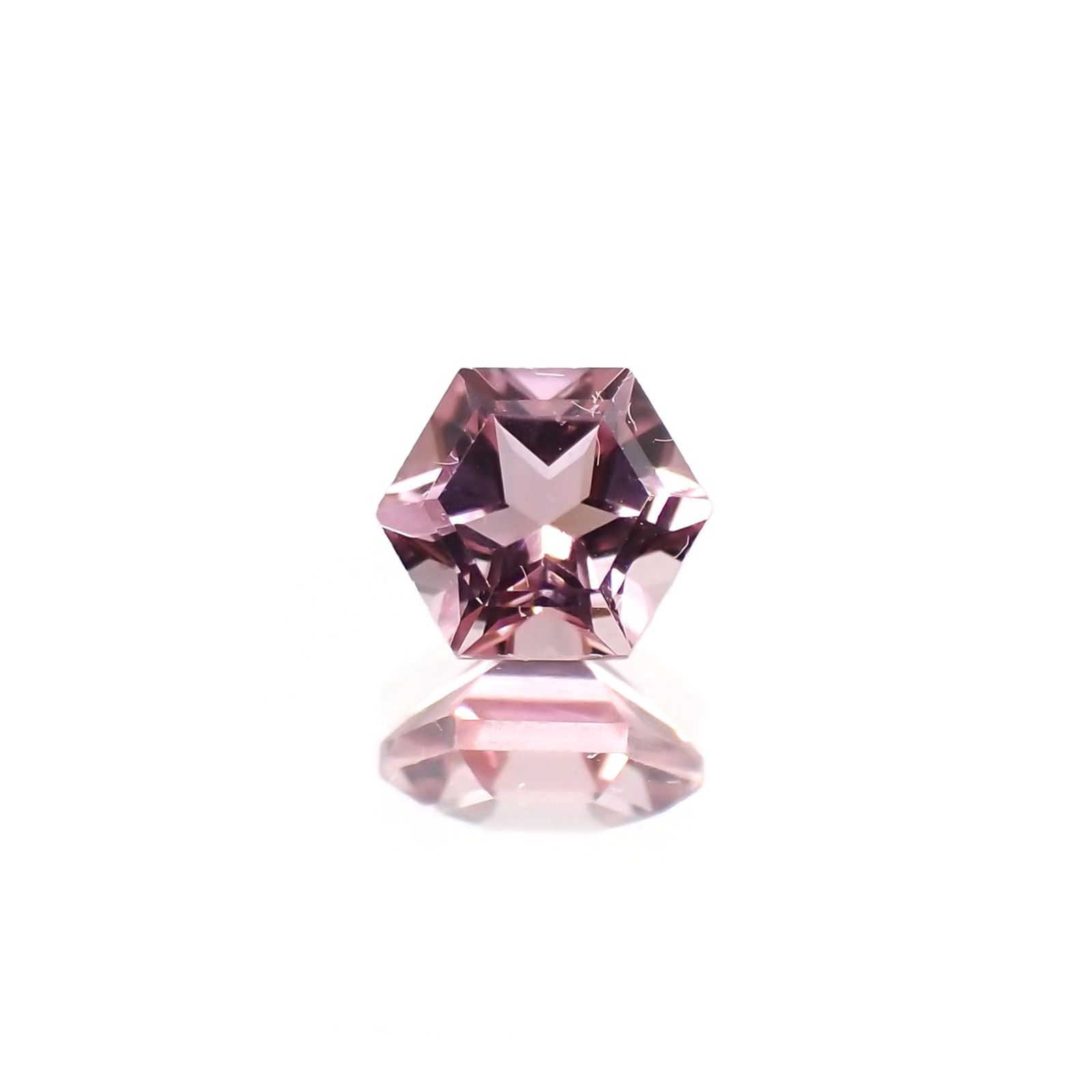 ◇ヘキサゴンカット◇ピンクトルマリン(宝石名トルマリン) ブラジル/アフリカ産 識別済 0.32ct / 3.9x3.9mm前後 [21029155]
