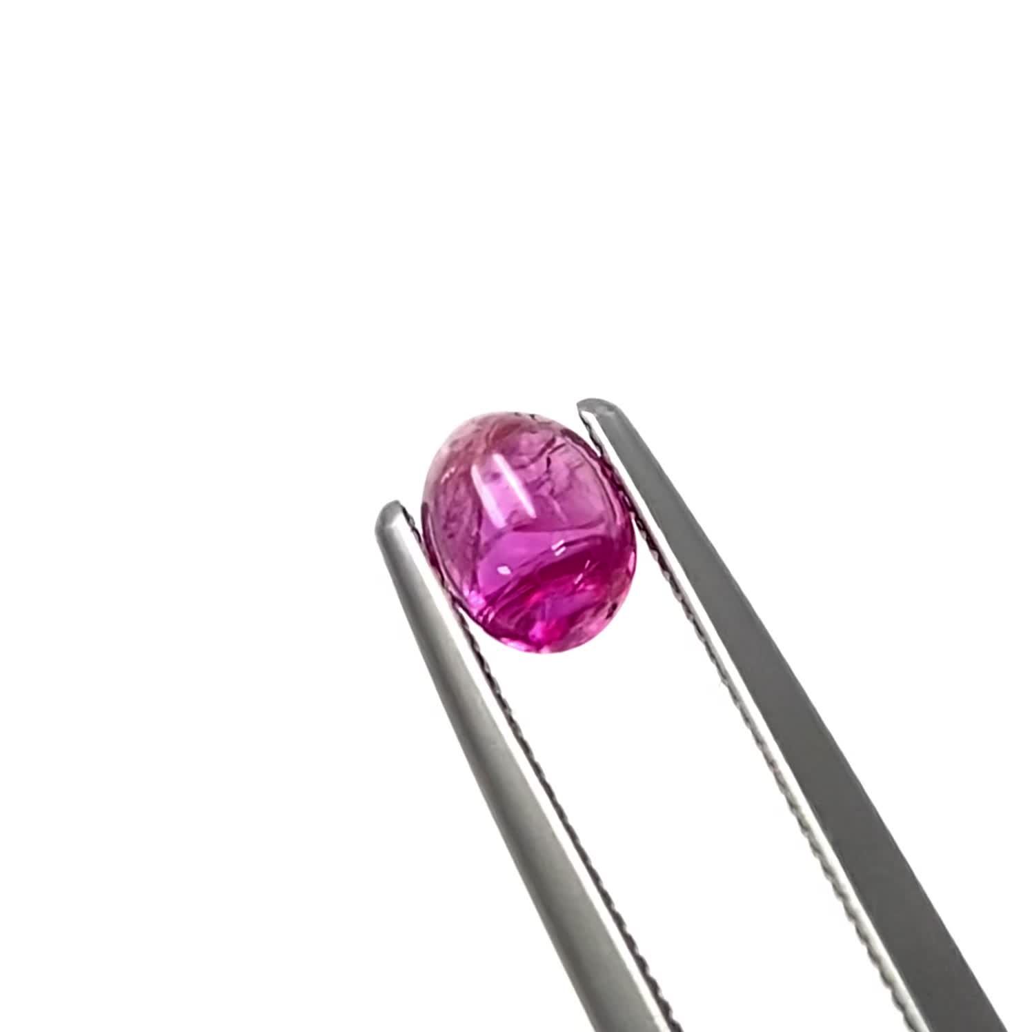 ルビー 非加熱(宝石名ルビー)ビルマ産 識別済 0.84ct / 5.3x4mm前後