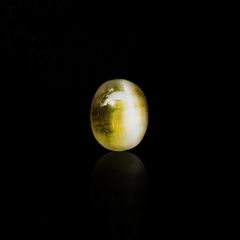 イエローベリルキャッツアイ(宝石名イエロー・ベリル キャッツアイ)ブラジル産 2.75ct 識別済[220917872]10.1x8.2mm前後