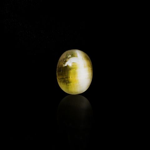 イエローベリルキャッツアイ(宝石名イエロー・ベリル キャッツアイ)ブラジル産 2.75ct 識別済[220917872]10.1x8.2mm前後