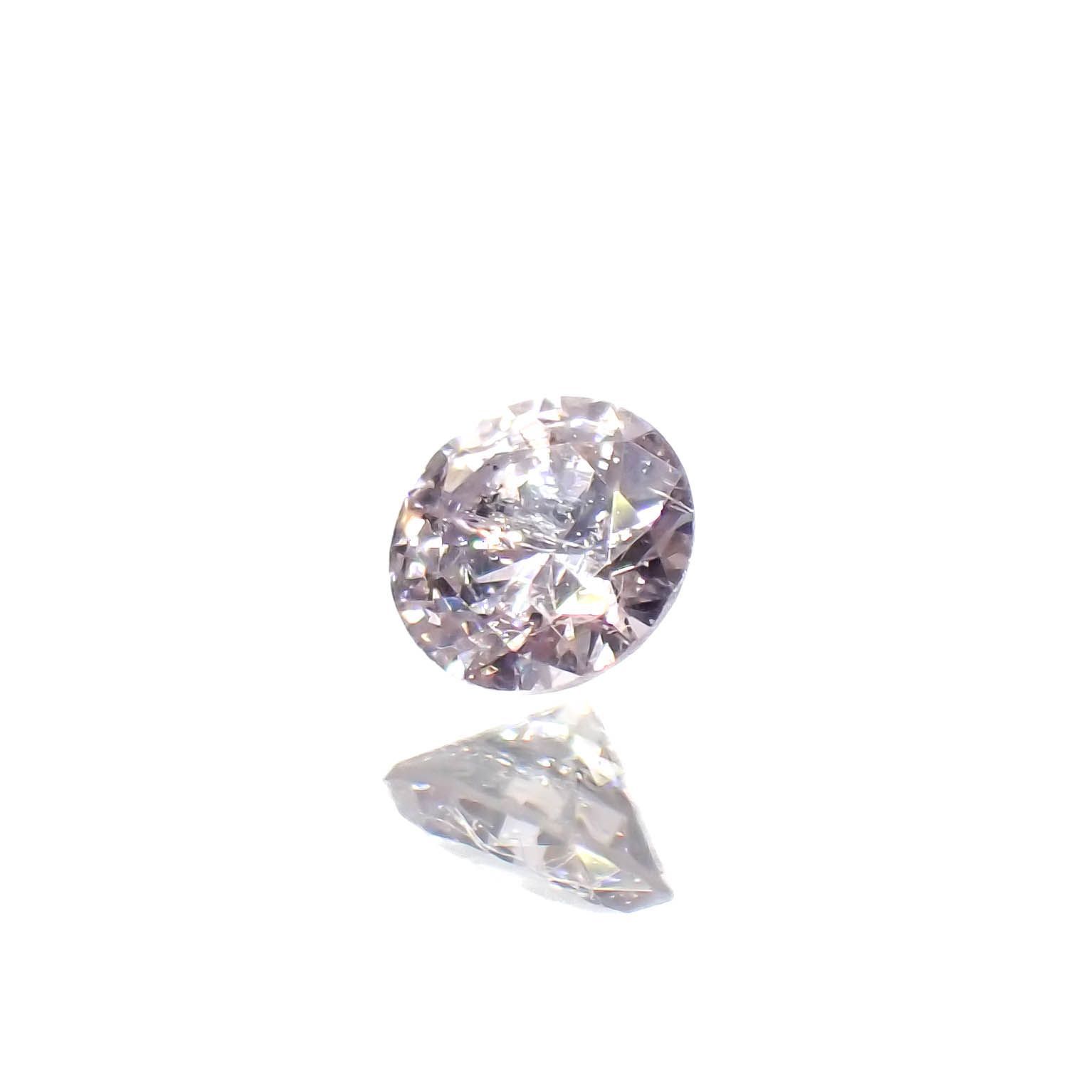 ピンクダイヤモンド(宝石名ダイアモンド I-1/VERY LIGHT PINK PURPLE) 0.060ct ソ付(CGL)[230120144]2.52x2.55mm前後