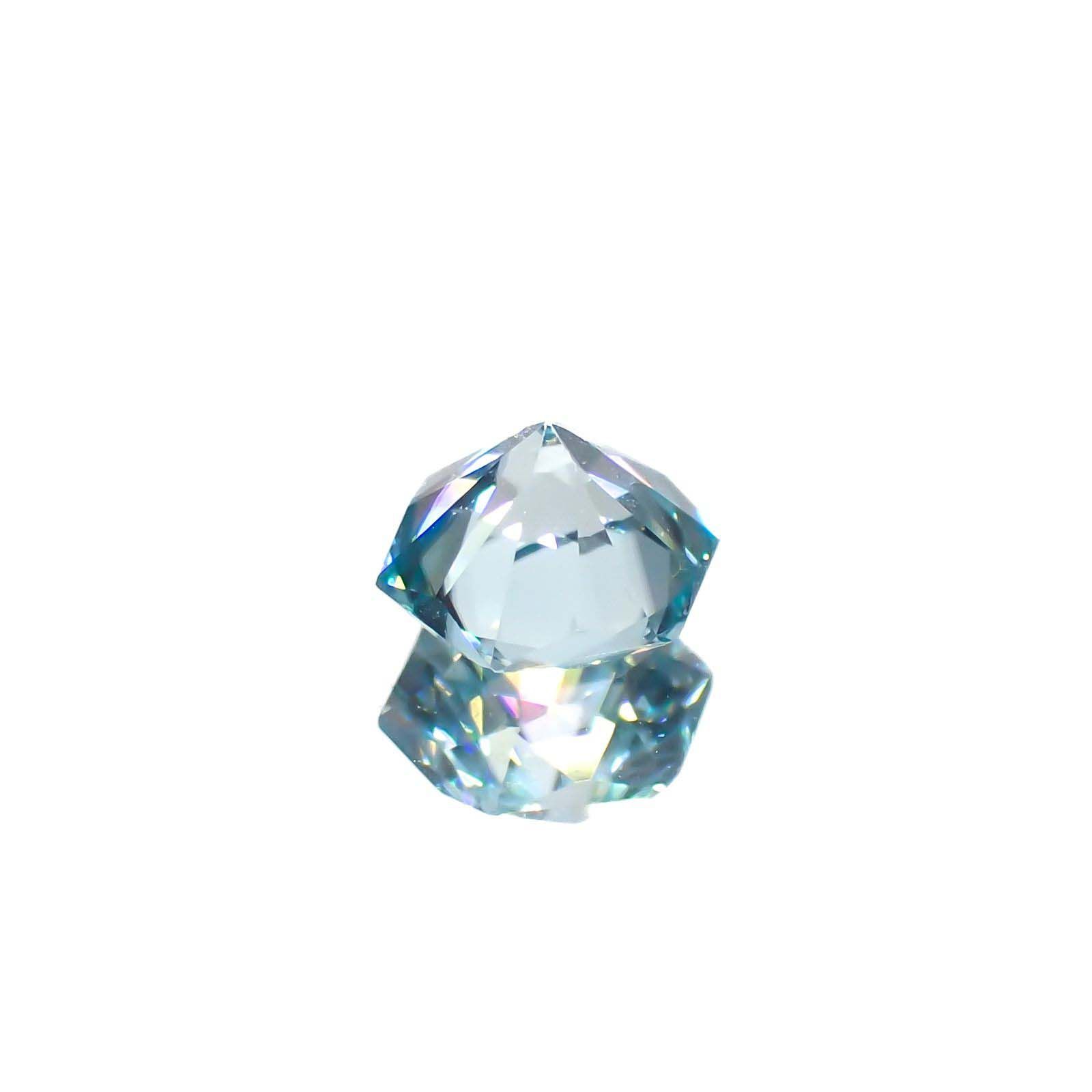 ◇ヘキサゴンカット◇アイスブルージルコン(宝石名ジルコン)カンボジア産 0.80ct 識別済[220716826]4.8x4.8mm前後