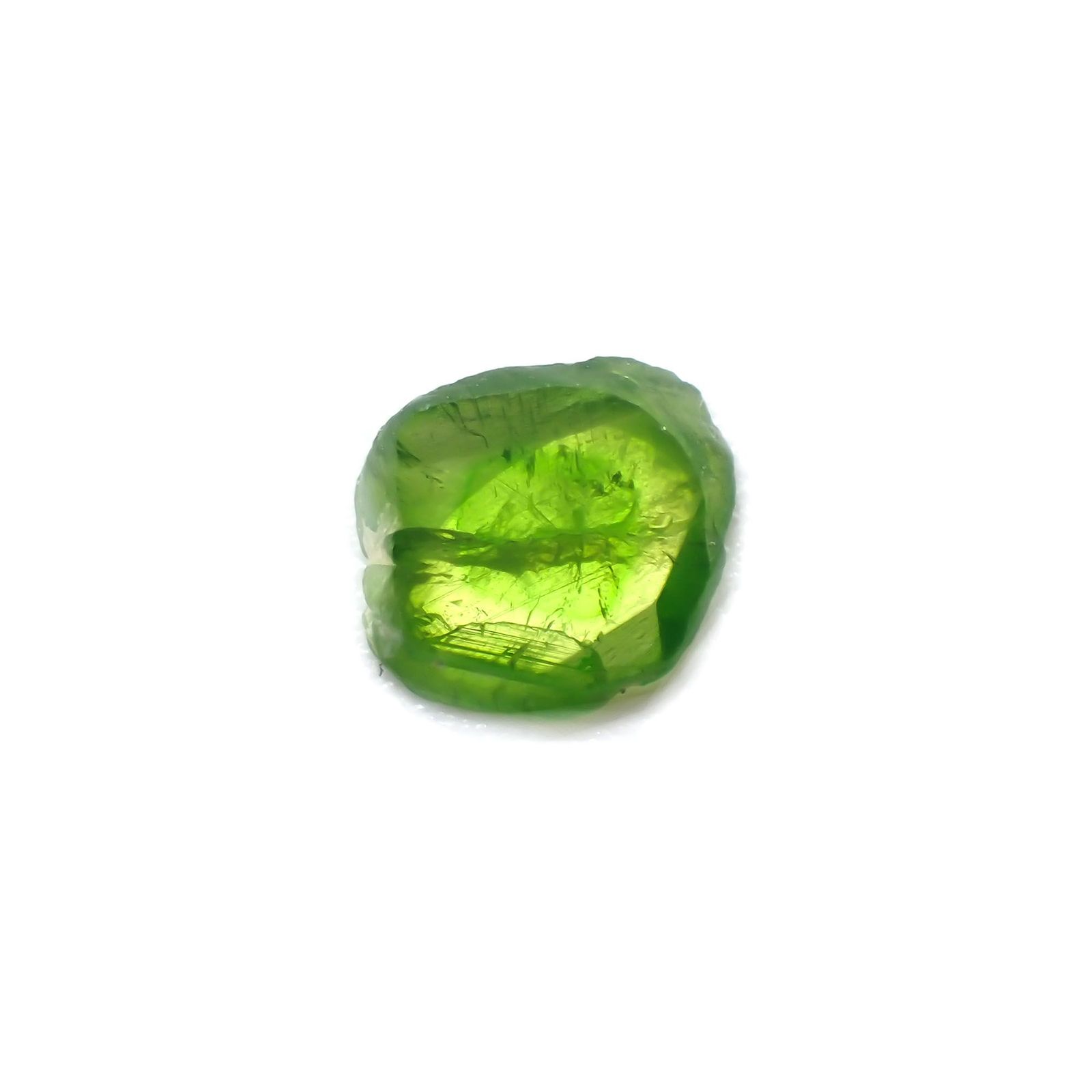 デマントイドガーネット 原石スライス(宝石名デマントイド・ガーネット) 0.52ct 識別済[210410504]6.2×5.5mm前後