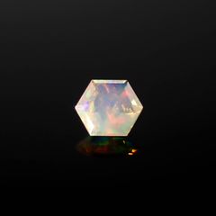 ◇ヘキサゴンカット◇エチオピアオパール エチオピア産 0.24ct[240226216]4.8x4.7mm前後