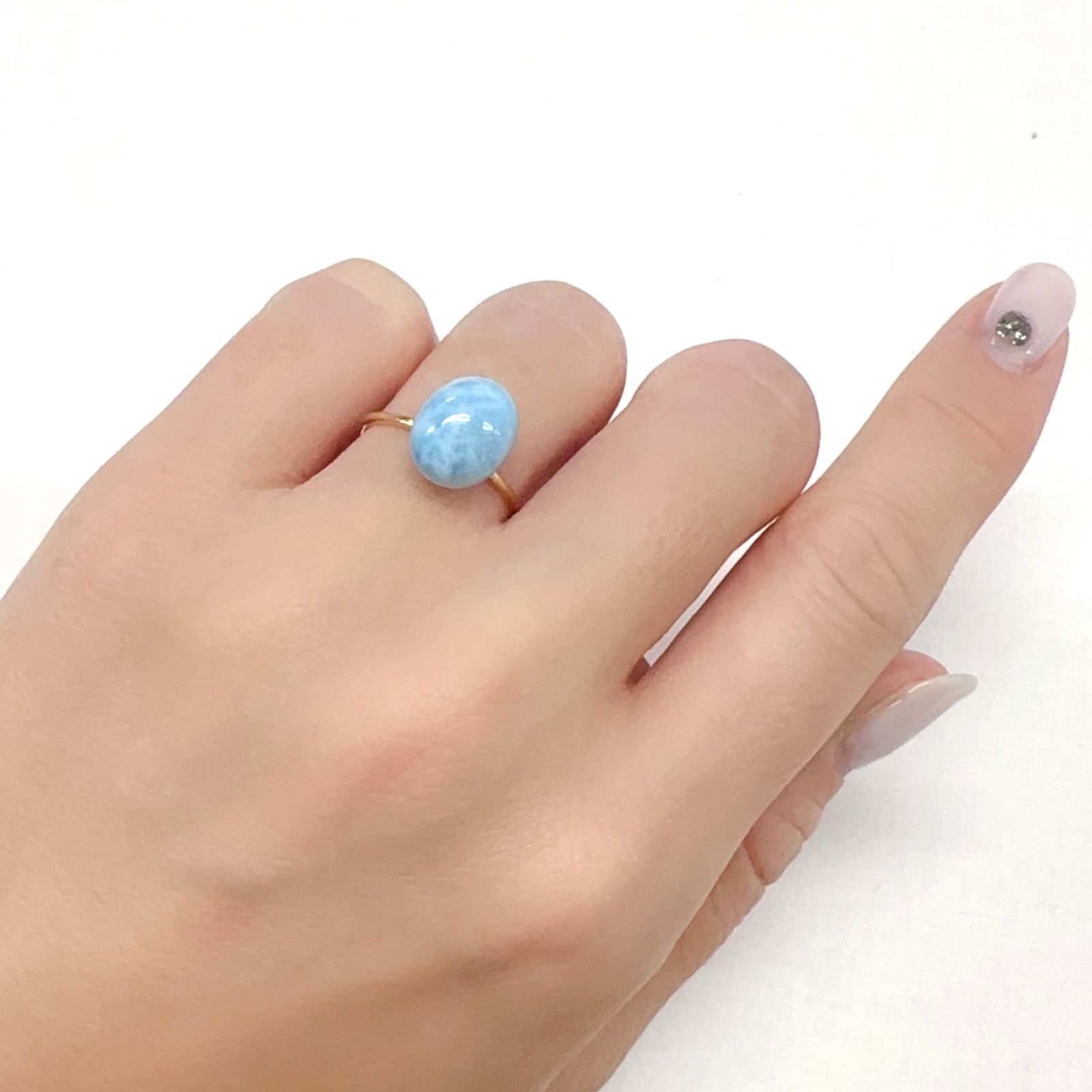 ラリマー(宝石名ブルー・ペクトライト)ドミニカ共和国産 4.15ct 識別済[231225263]11.1x9mm前後
