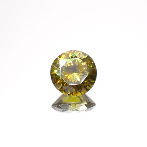 イエローグリーンスファレライト ブルガリア産 1.82ct[230421874]7.4x7.2mm前後