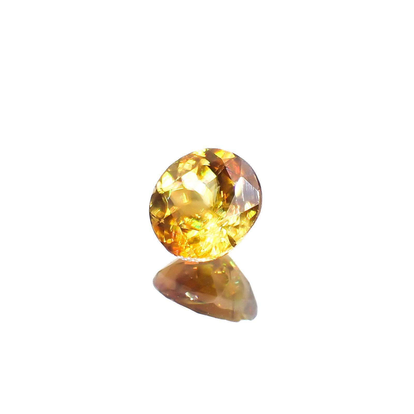 ゴールデンスフェーン(宝石名スフェーン)ナミビア産 1.44ct 識別済[220616568]7x6.8mm前後