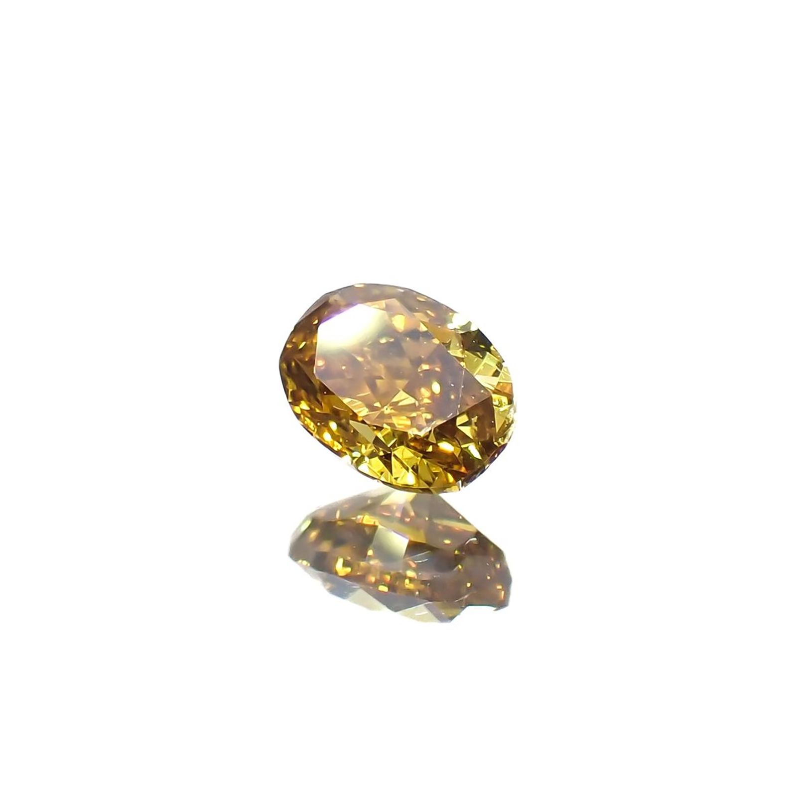 イエローダイヤモンド SI-1 | FANCY DEEP BROWNISH ORANGE YELLOW(宝石名ダイアモンド) ソ付(CGL) 0.242ct / 4.16x3.07mm前後 [240125396]