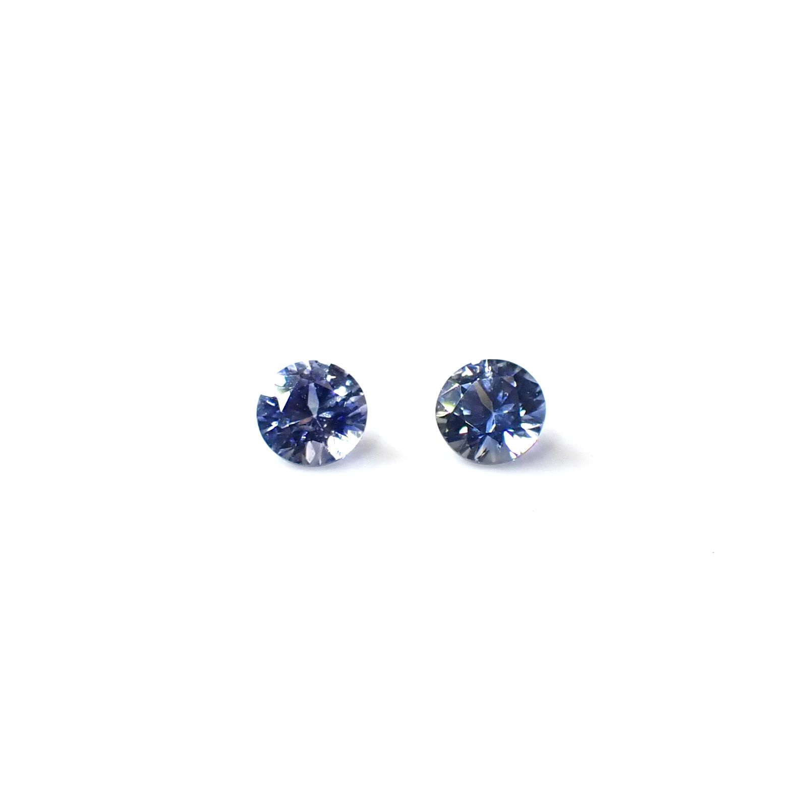 ◇ペアセット◇アイスブルーサファイア スリランカ/マダガスカル産 0.26ct(2pcs合計) [250830987]3x3mm前後