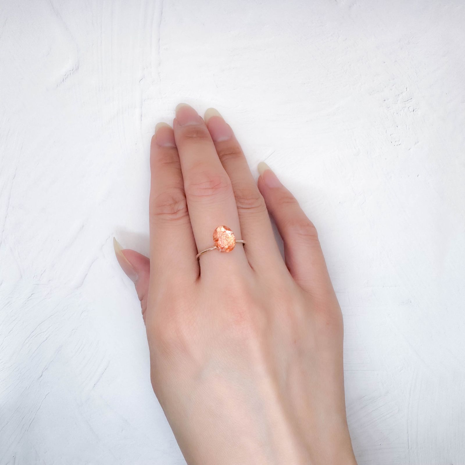 イリュージョンサンストーン(宝石名フェルドスパー) タンザニア産 1.46ct 識別済[250812301]9×7.3mm前後