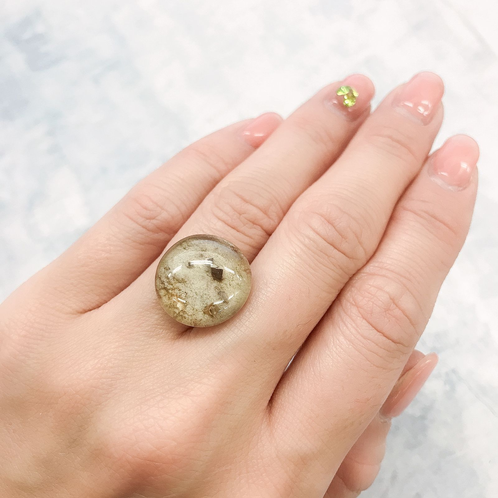 ガーデンクォーツ ブラジル産 14.94ct[220115328]16.9x16.8mm前後