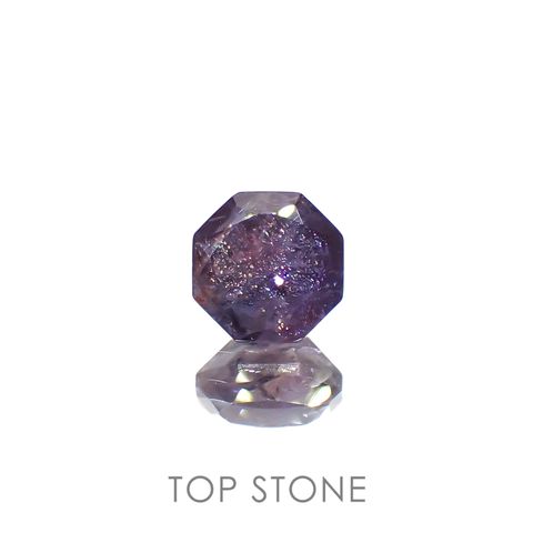 ◇オクタゴンカット◇ブラッドショットアイオライト インド産 0.92ct[230320942]6.1x6mm前後