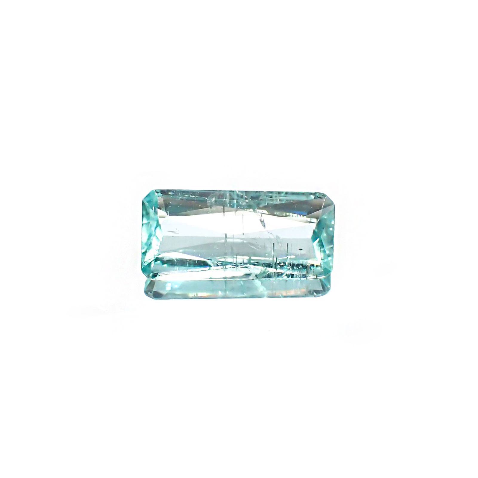 パライバトルマリン(宝石名トルマリン/別名パライバ・トルマリン) モザンビーク産 ソ付(宝貴協) 1.787ct / 12.7×6.1mm前後 [210711658]