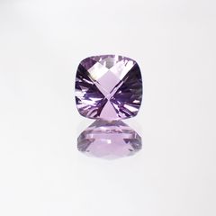 ◇チェッカーコンケーブカット◇アメジスト(宝石名アメシスト) ブラジル産 1.37ct 識別済[211013039]7×7mm前後