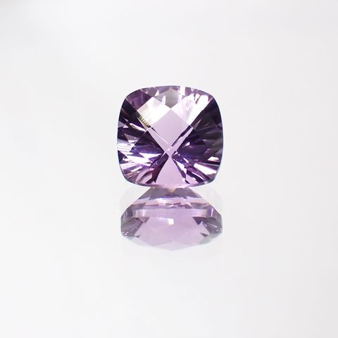 ◇チェッカーコンケーブカット◇アメジスト(宝石名アメシスト) ブラジル産 1.37ct 識別済[211013039]7×7mm前後