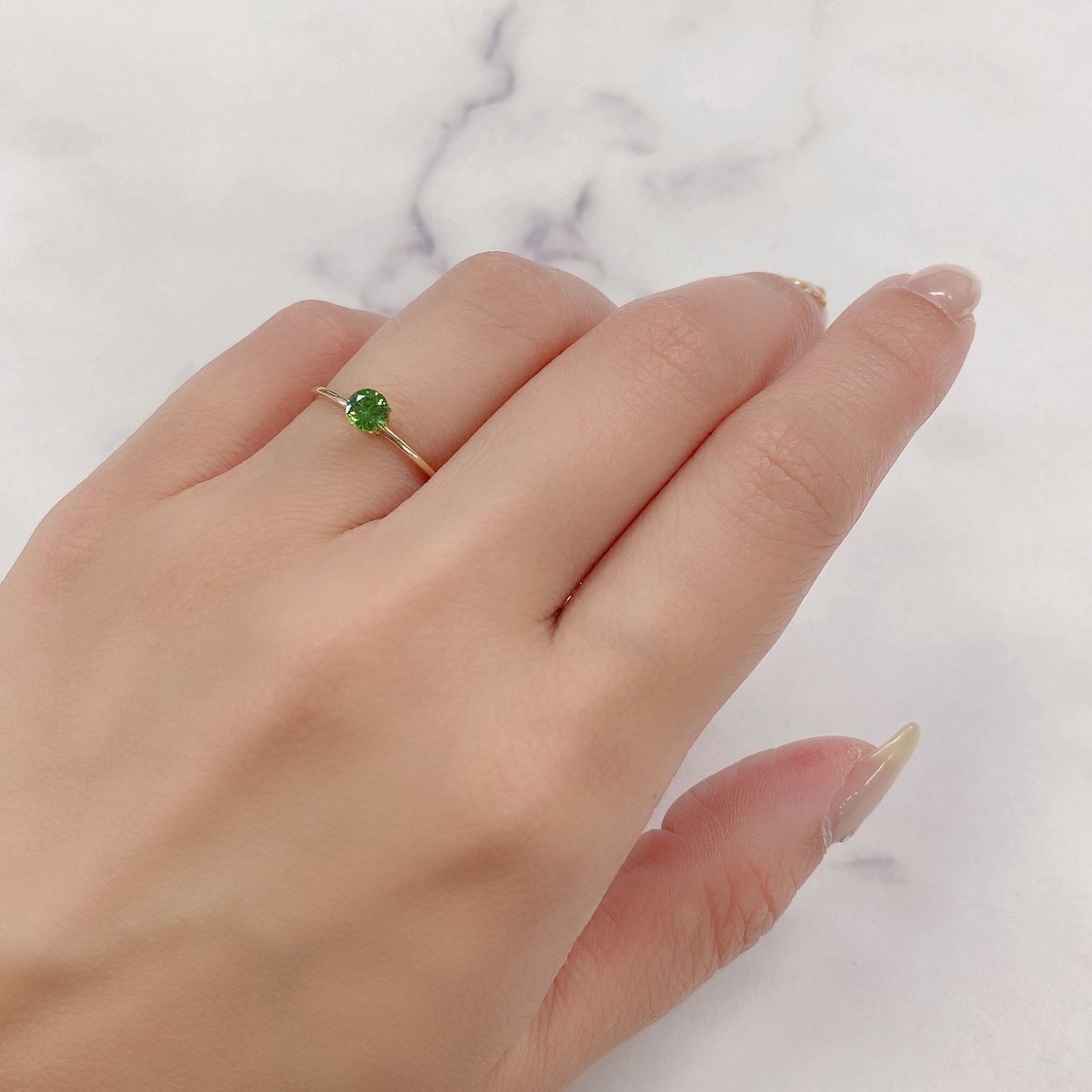 デマントイドガーネット(宝石名デマントイド・ガーネット) ロシア産 0.321ct ソ付(彩珠)[20118130]4.2×4.2mm前後