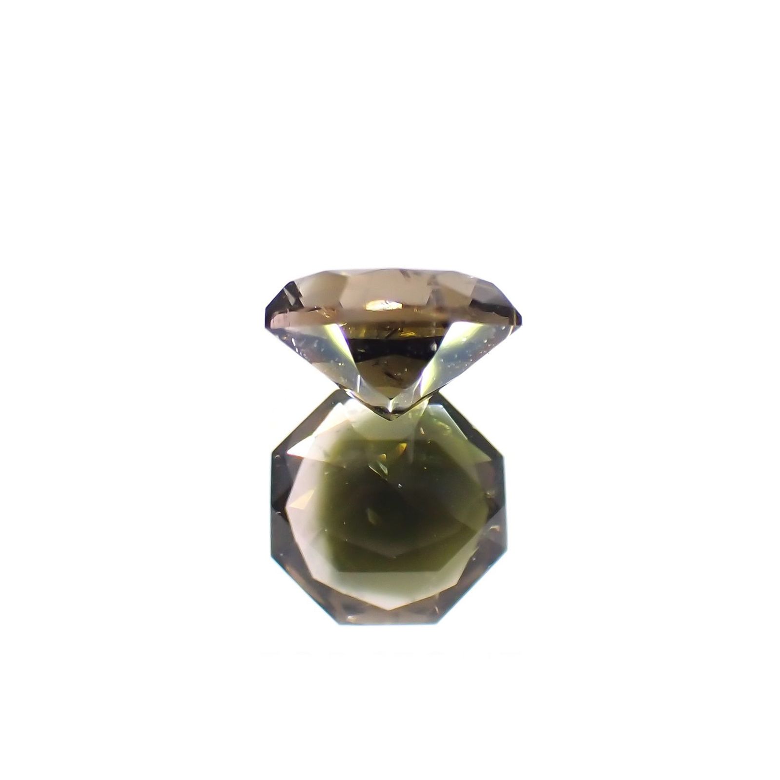 ◇オクタゴンカット◇バイカラートルマリンSA(宝石名トルマリン) ブラジル/アフリカ産 0.867ct ソ付(彩珠)[21049170]6.2×6.2mm前後