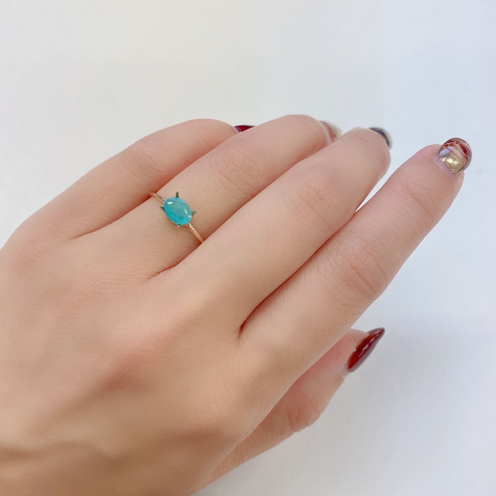 パライバトルマリン(宝石名トルマリン/別名パライバ・トルマリン) ブラジル産 0.48ct GIA鑑付[210711764]6.4×4.8mm前後