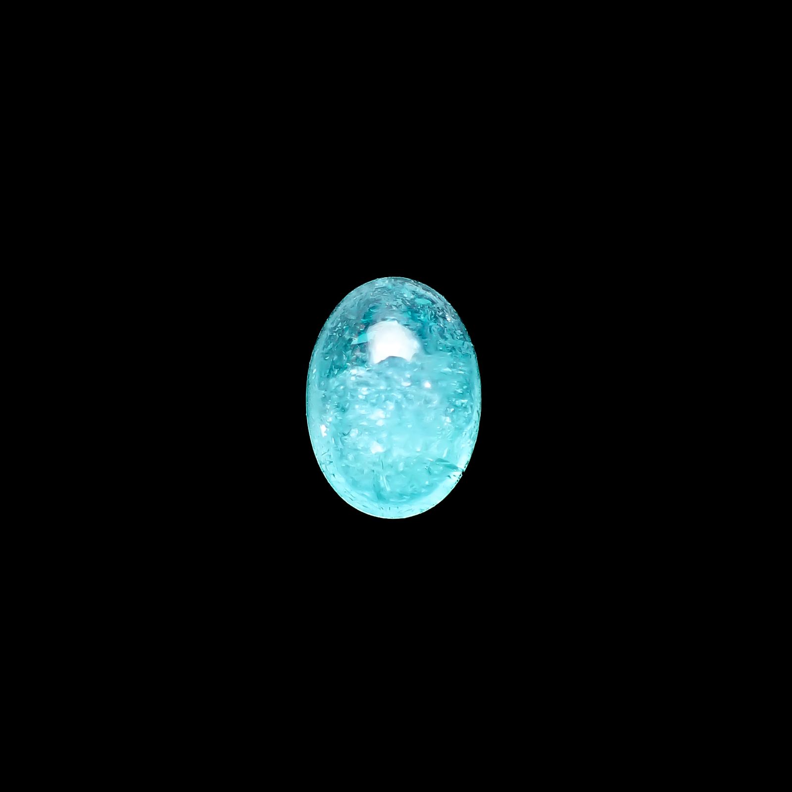 パライバトルマリン(宝石名トルマリン/別名パライバ・トルマリン)ブラジル・キントス鉱山産 0.910ct ソ付(宝貴協)[240928727]7.18x5.17mm前後