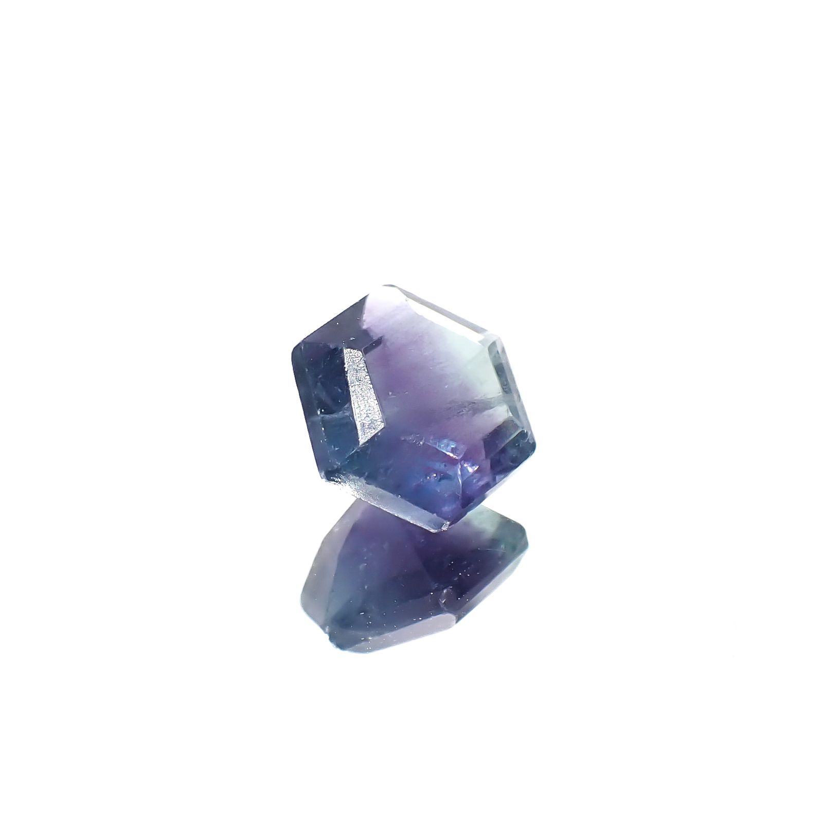 ◇ヘキサゴンカット◇パーティカラーフローライト フルオレッセンス 中国産 2.95ct[240628192]8.3x8.2mm前後