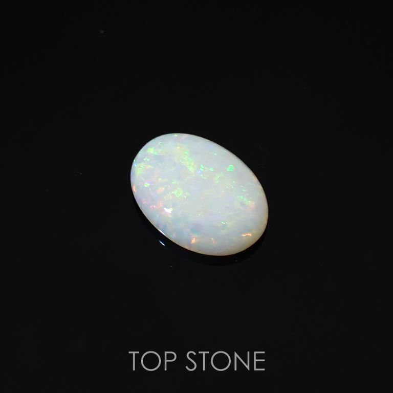 オパール(宝石名ホワイト・オパール)オーストラリア産 1.864ct ソ付(彩珠)[220717007]12.1x8.7mm前後