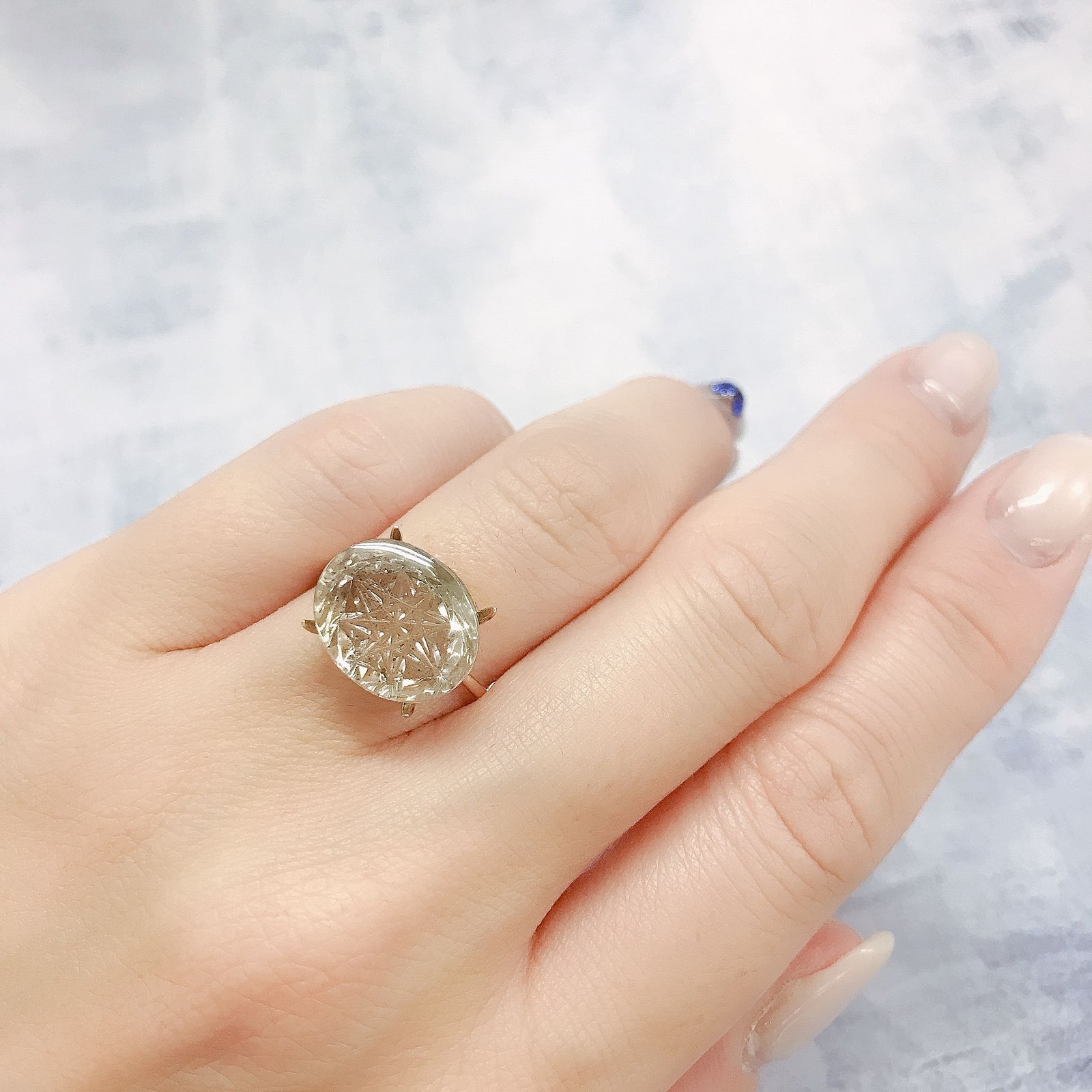 ◇甲州貴石切子Plus Three◇ティンカーベルクォーツ カード付きブラジル産 6.11ct[220616083]13.7x11.1mm前後