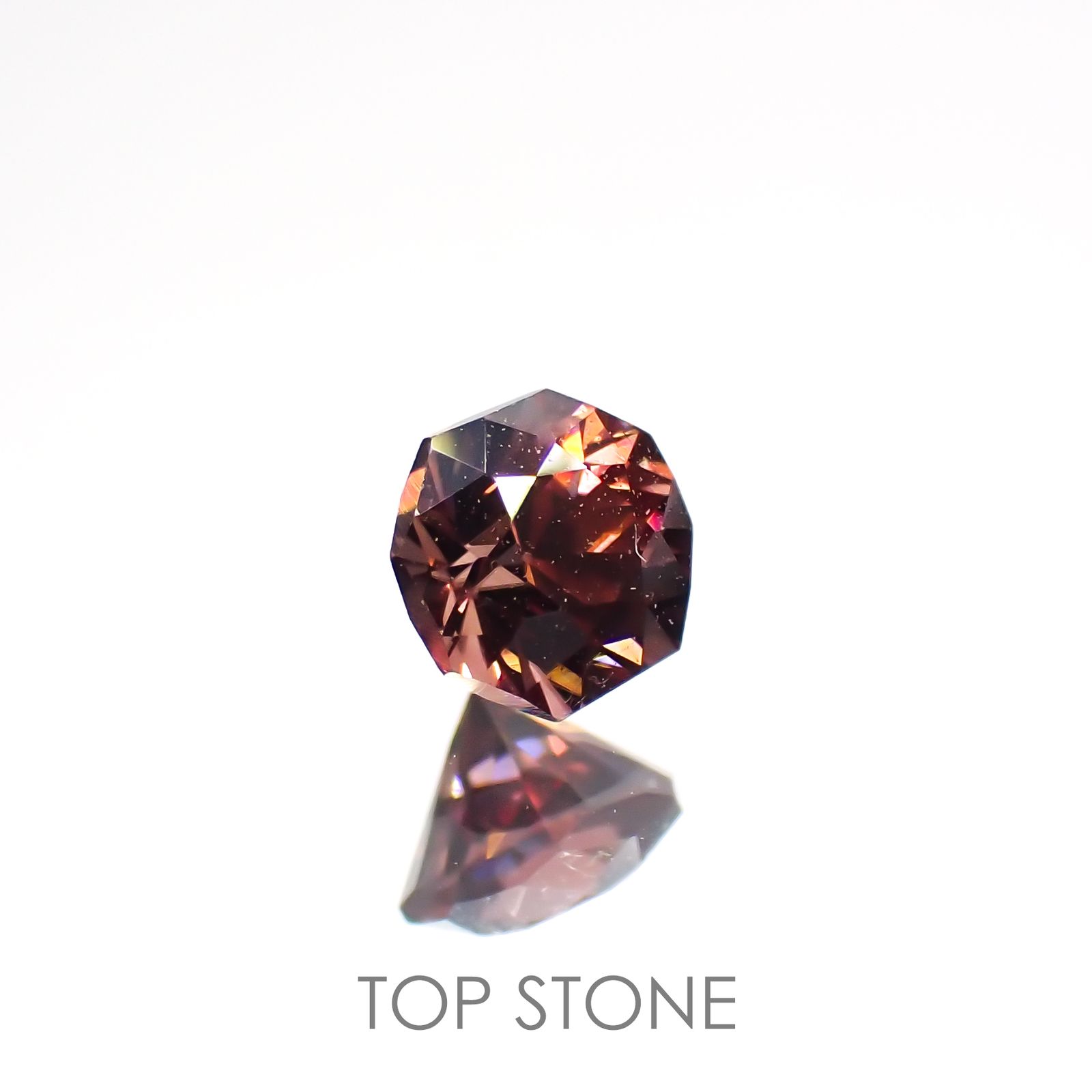 ◇オクタゴンカット◇ピンクジルコン(宝石名ジルコン)スリランカ/カンボジア産 0.43ct 識別済[220114929]3.9x3.8mm前後