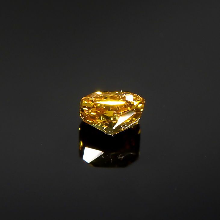 イエローダイヤモンド VS-1 / FANCY DEEP ORANGE YELLOW(宝石名ダイアモンド) 0.092ct ソ付(CGL)[220115156]2.57x2.33mm前後