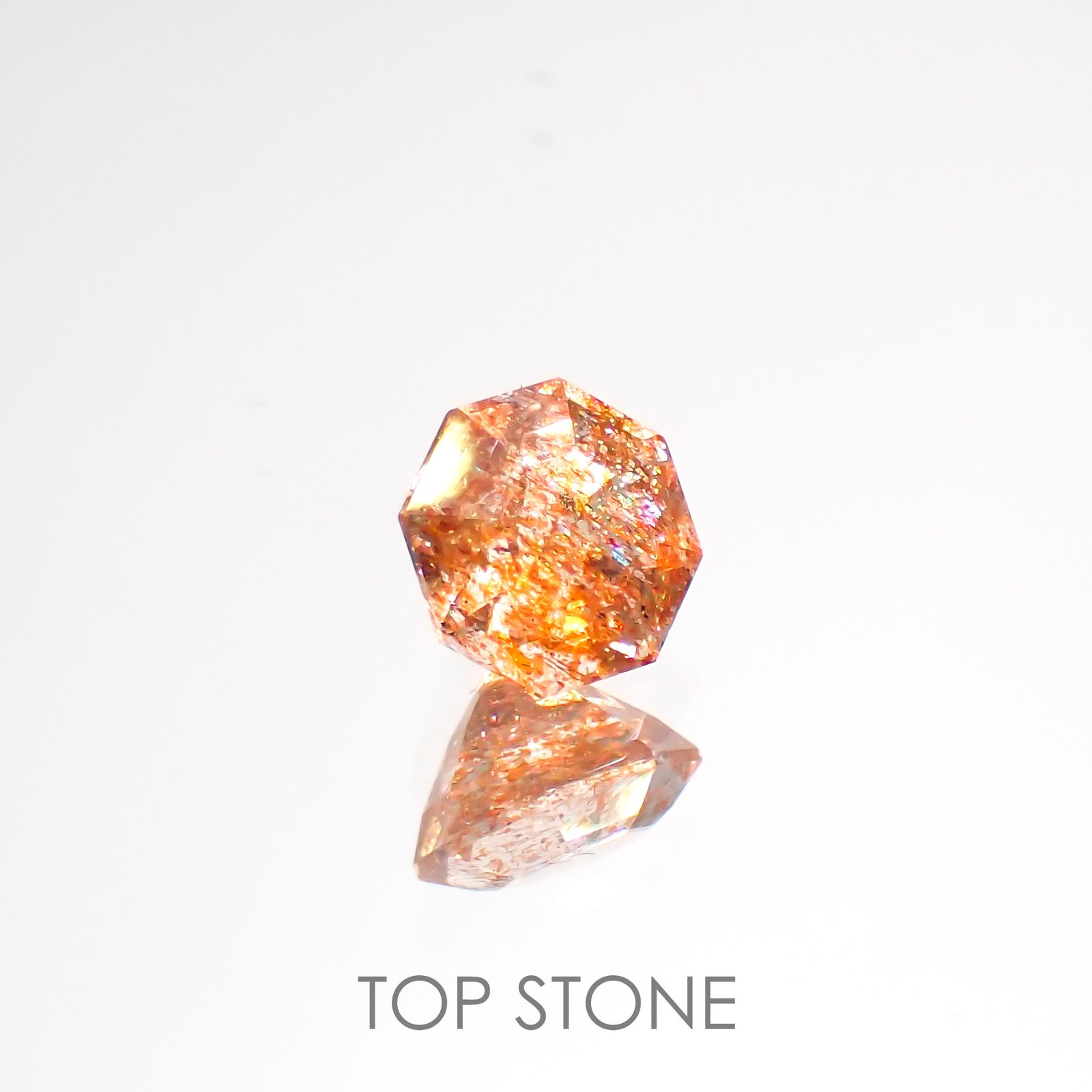 ◇オクタゴンカット◇イリュージョンサンストーン インド産 0.55ct[220115496]5.1x4.9mm前後