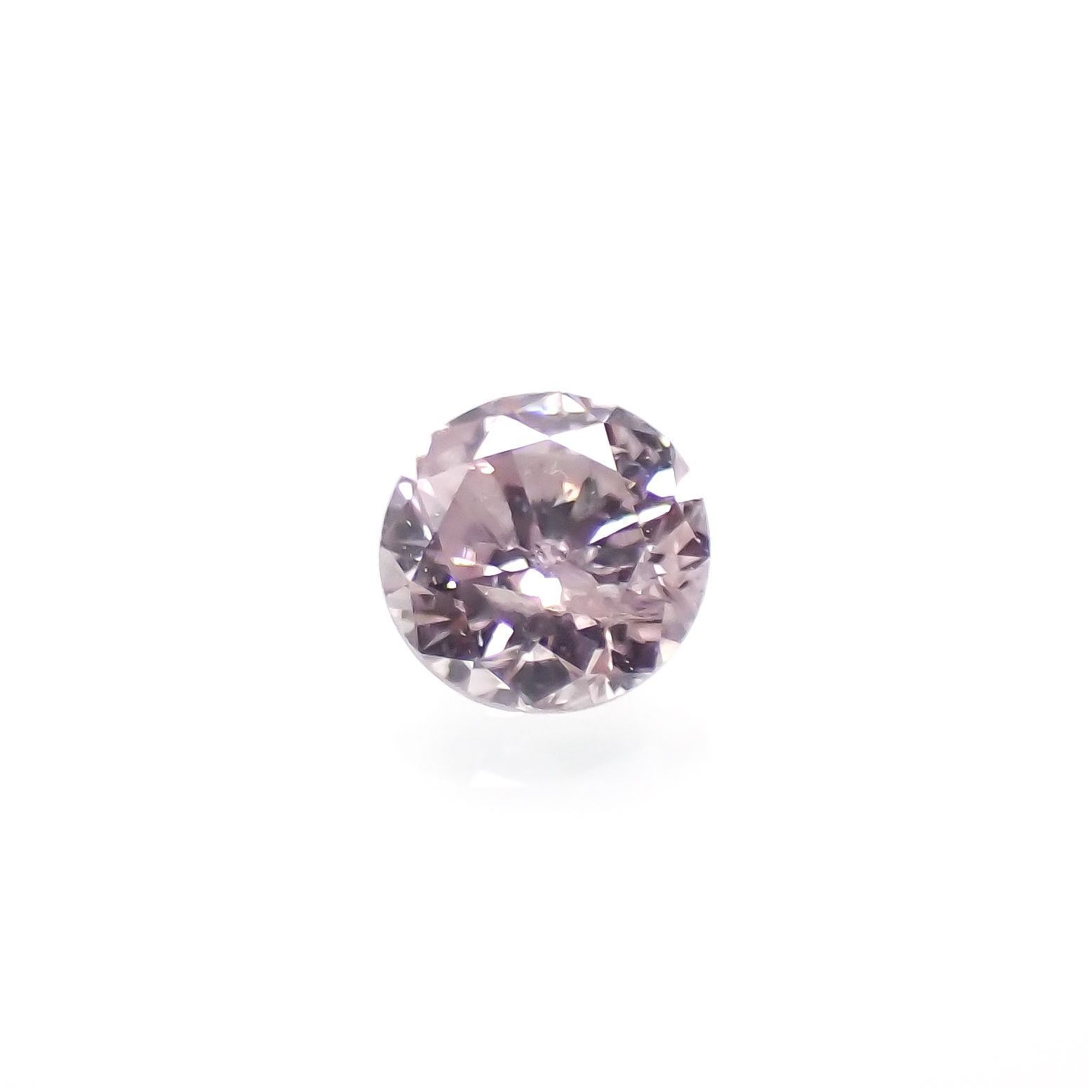 ピンクダイヤモンド(宝石名ダイアモンド I-1/LIGHT PURPLISH PINK) 0.121ct ソ付(CGL)[230120131]3.07x3.14mm前後