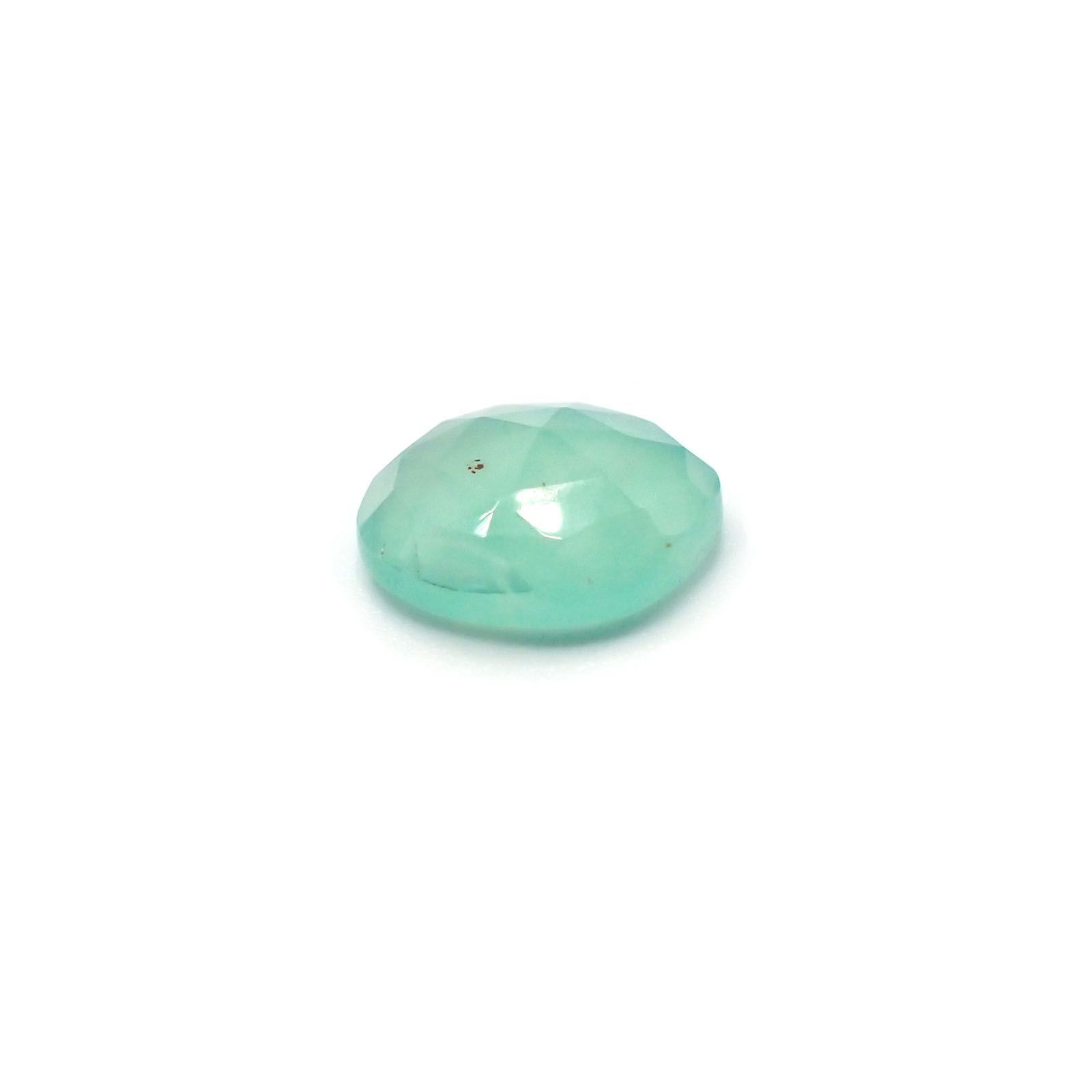 ◇フリーフォーム・ローズカット◇アクアプレーズ(宝石名ブルー グリーン・カルセドニー)南アフリカ産 2.76ct 識別済[231023967]11.2x10.3mm前後
