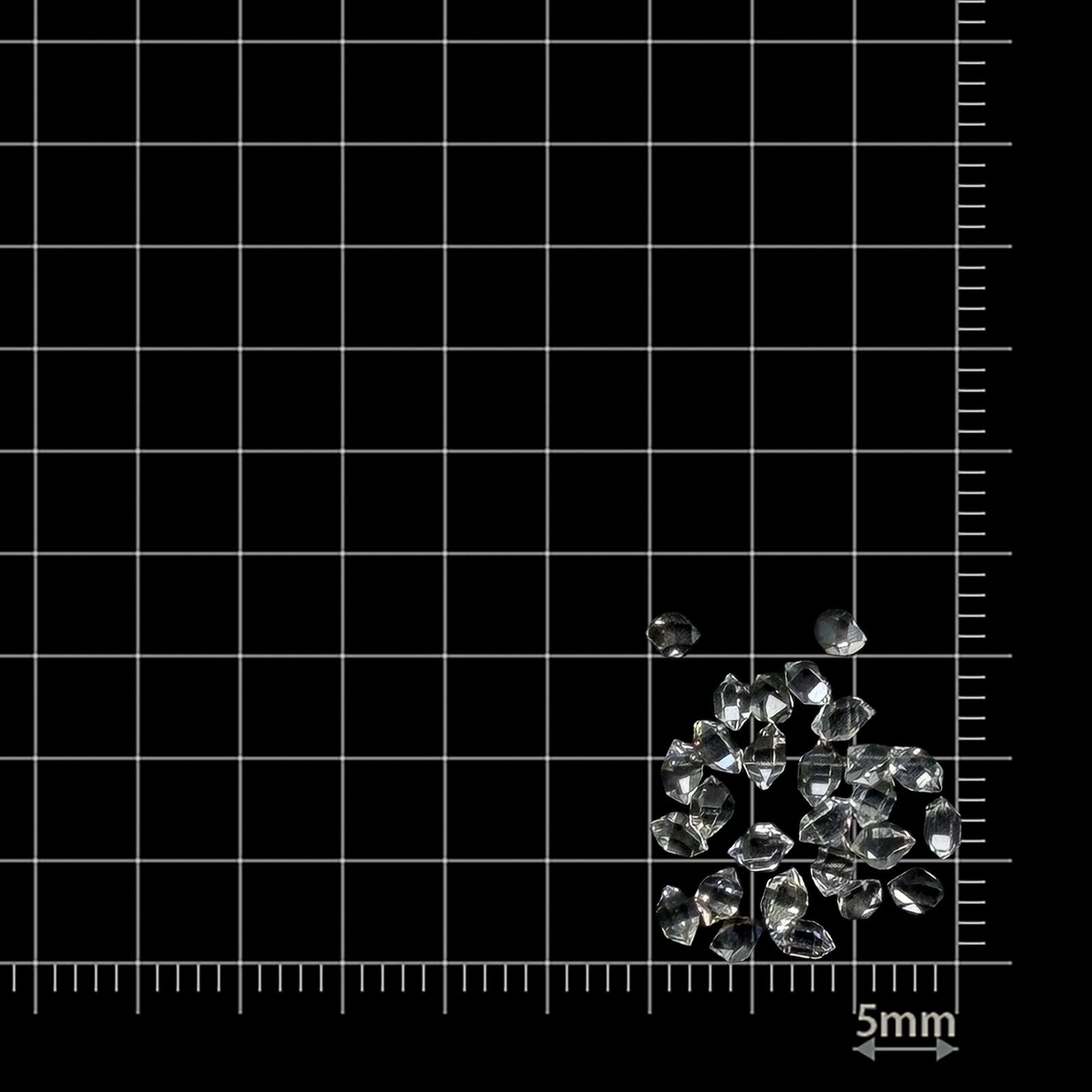 ◇メレセット◇ハーキマーダイヤモンド 原石 アメリカ・ニューヨーク州産 1.75ct / 2.8-3.5x1.5-2.3mm前後 [260231699]
