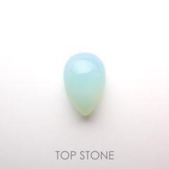 ブルーオパール(宝石名ブルー・コモン オパール)ペルー産 5.129ct ソ付(彩珠)[220817310]14.7x10mm前後