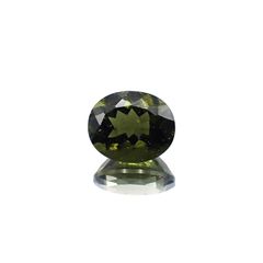 <ランダムセレクト1個販売> モルダバイト(宝石名モルダバイト) オーバルカット 発見地：旧チェコスロバキア 4.00ct前後 識別済[20074013]12×10.0mm前後