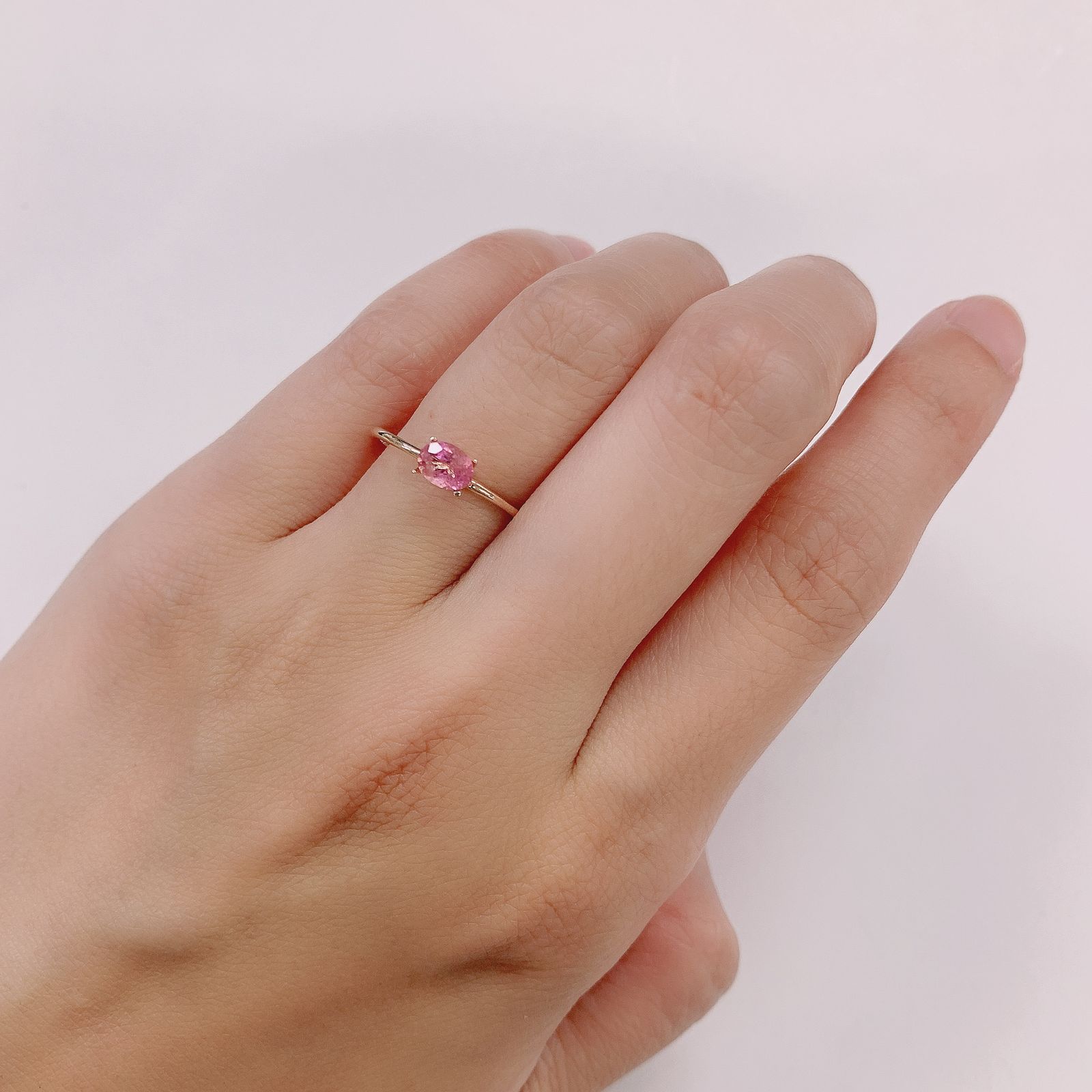 ペツォッタイト(ラズベリル)(宝石名ペツォッタイト) マダガスカル産 0.368ct ソ付(彩珠)[210812615]4.9×3.8mm前後