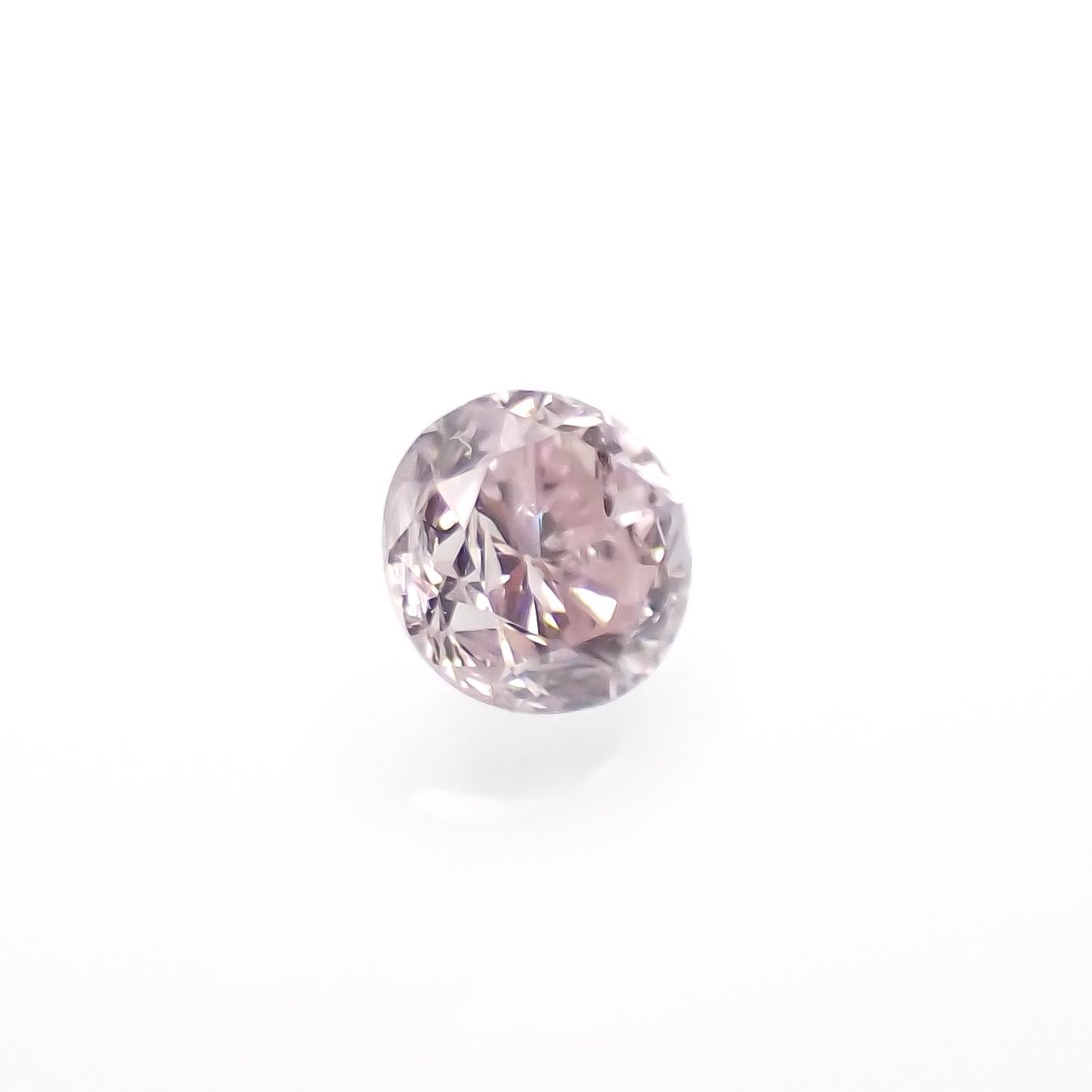 ピンクダイヤモンド(宝石名ダイアモンド I-1/VERY LIGHT PURPLISH PINK) 0.149ct ソ付(CGL)[230120132]3.19x3.26mm前後