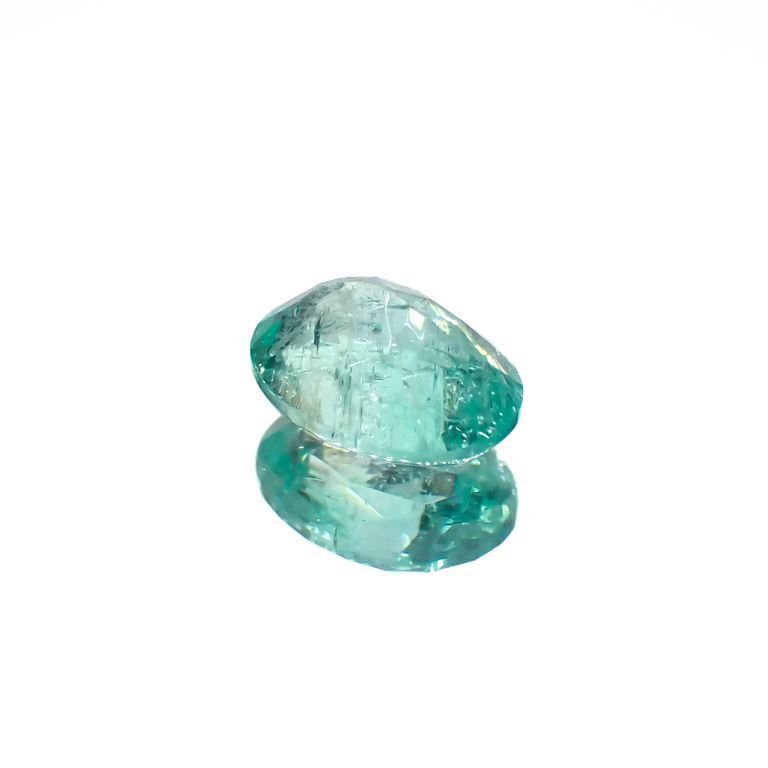 パライバトルマリン(宝石名トルマリン/別名パライバ・トルマリン)ブラジル・キントス鉱山産 0.505ct ソ付(宝貴協)[221018745]5.7x4.3mm前後