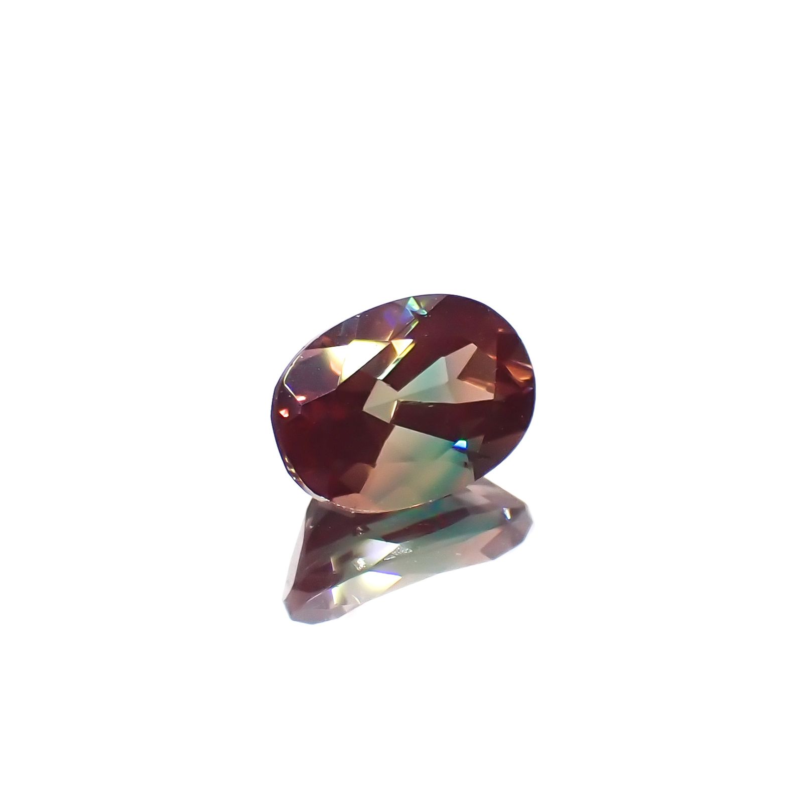 バイカラーアンデシン モンゴル産 0.82ct[231023571]7.1x5.1mm前後