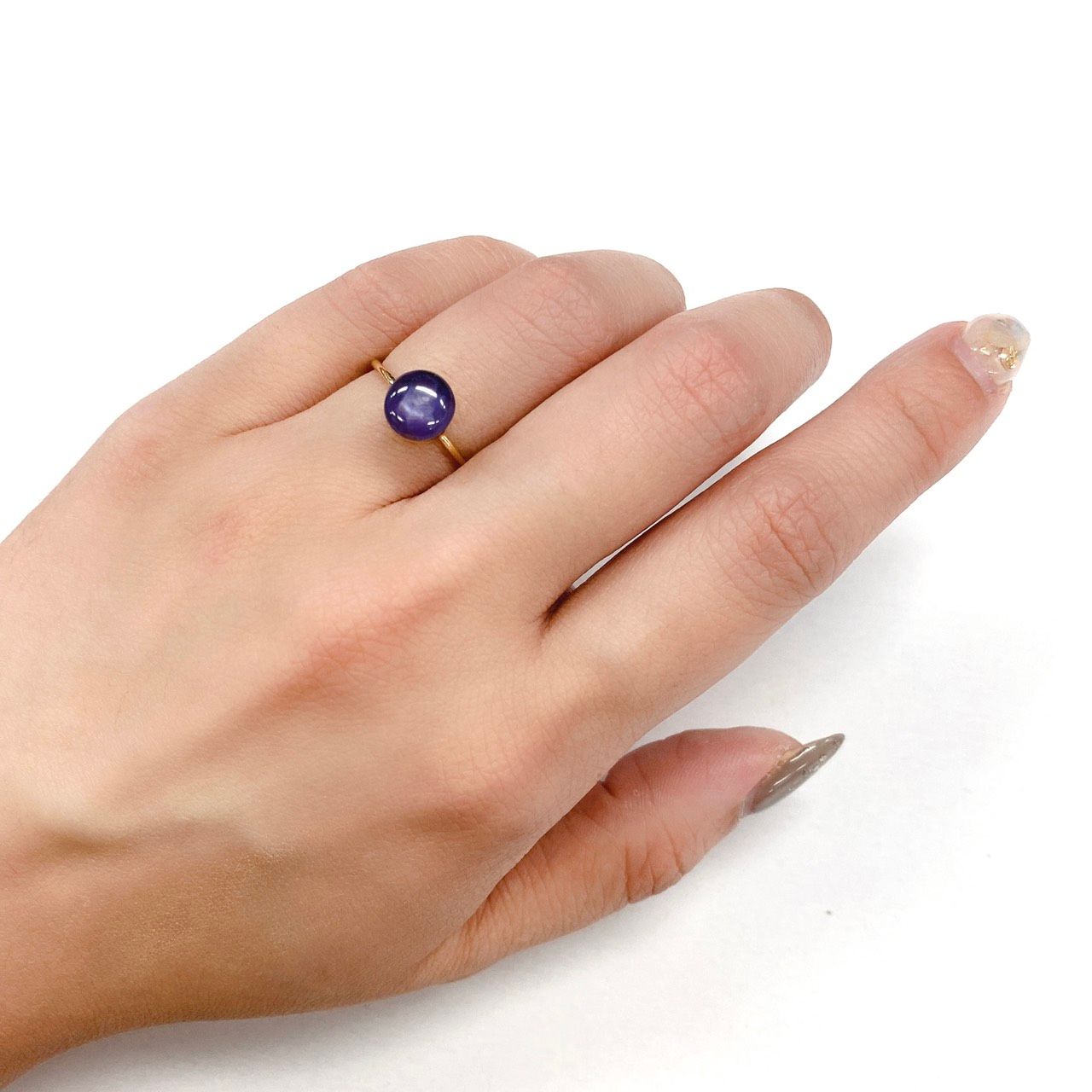 スターサファイア(宝石名スター・サファイア) ビルマ産 3.725ct ソ付(彩珠)[210510225]7.6×7.2mm前後