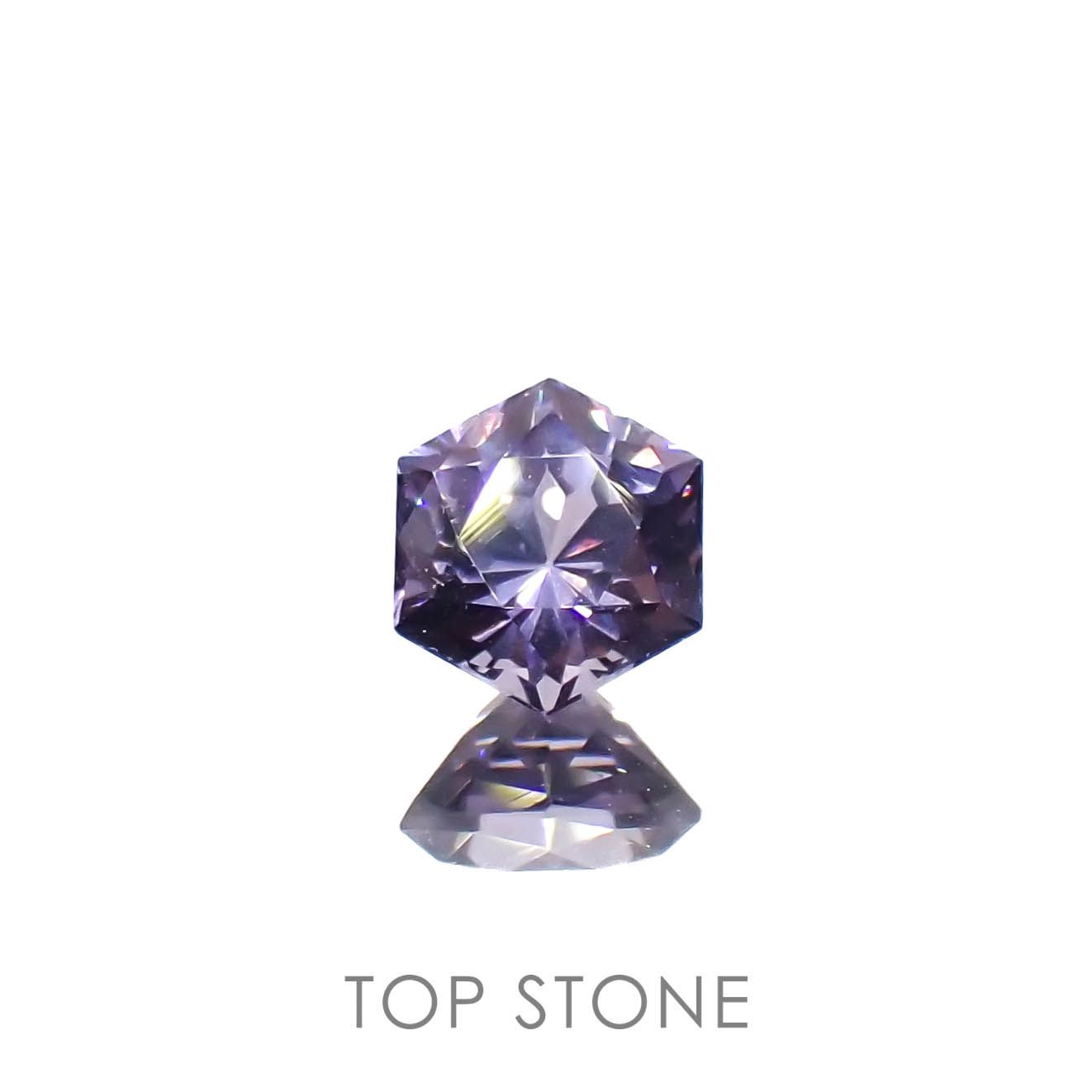 ◇ヘキサゴンカット◇バイオレットスピネル(宝石名スピネル)ビルマ/マダガスカル産 0.52ct 識別済[230220643]4.4x4.4mm前後