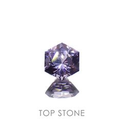 ◇ヘキサゴンカット◇バイオレットスピネル(宝石名スピネル)ビルマ/マダガスカル産 0.52ct 識別済[230220643]4.4x4.4mm前後