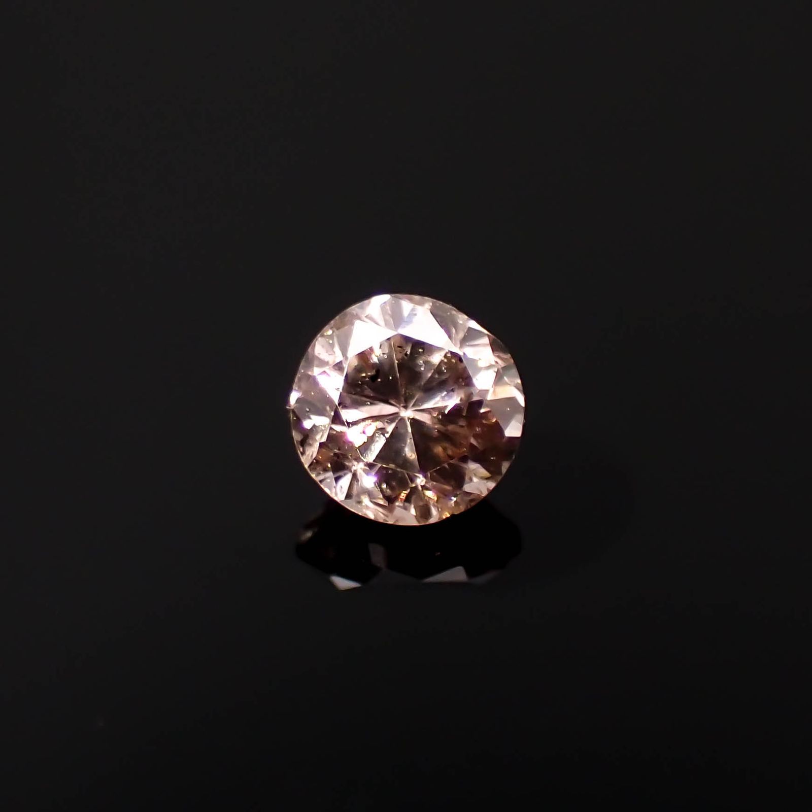 ピンクダイヤモンド(宝石名ダイアモンド I-1/FANCY BROWN PINK) 0.177ct ソ付(CGL)[230321213]3.28x3.35mm前後