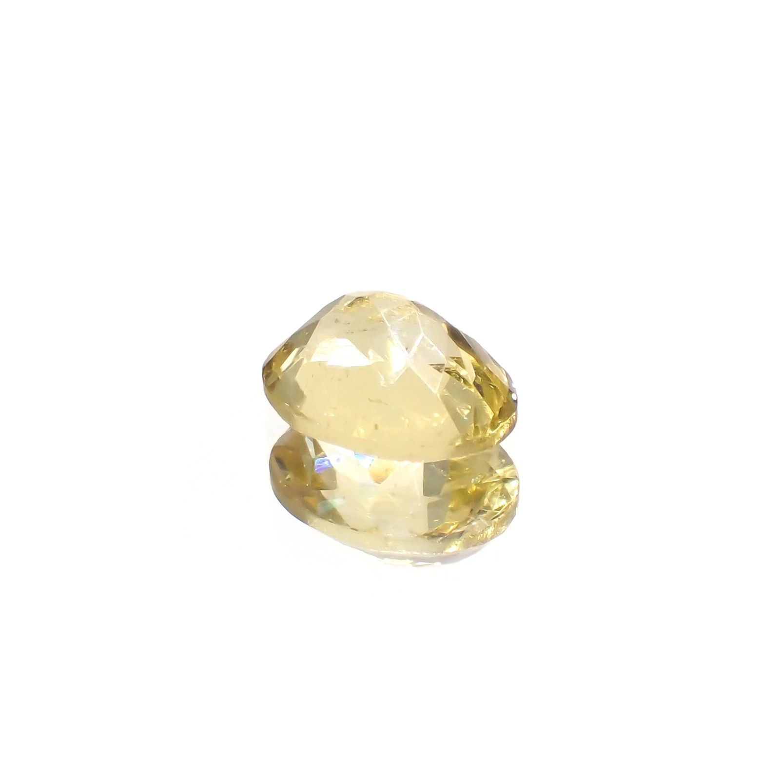 レモンイエローアパタイト(宝石名アパタイト) メキシコ産 識別済 1.41ct / 8.1x6.1mm前後 [210913226]