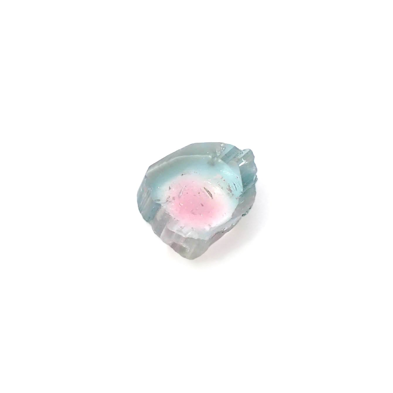 ウォーターメロントルマリン 原石スライス アフガニスタン産 1.65ct [250430215]7.6x7.1mm前後