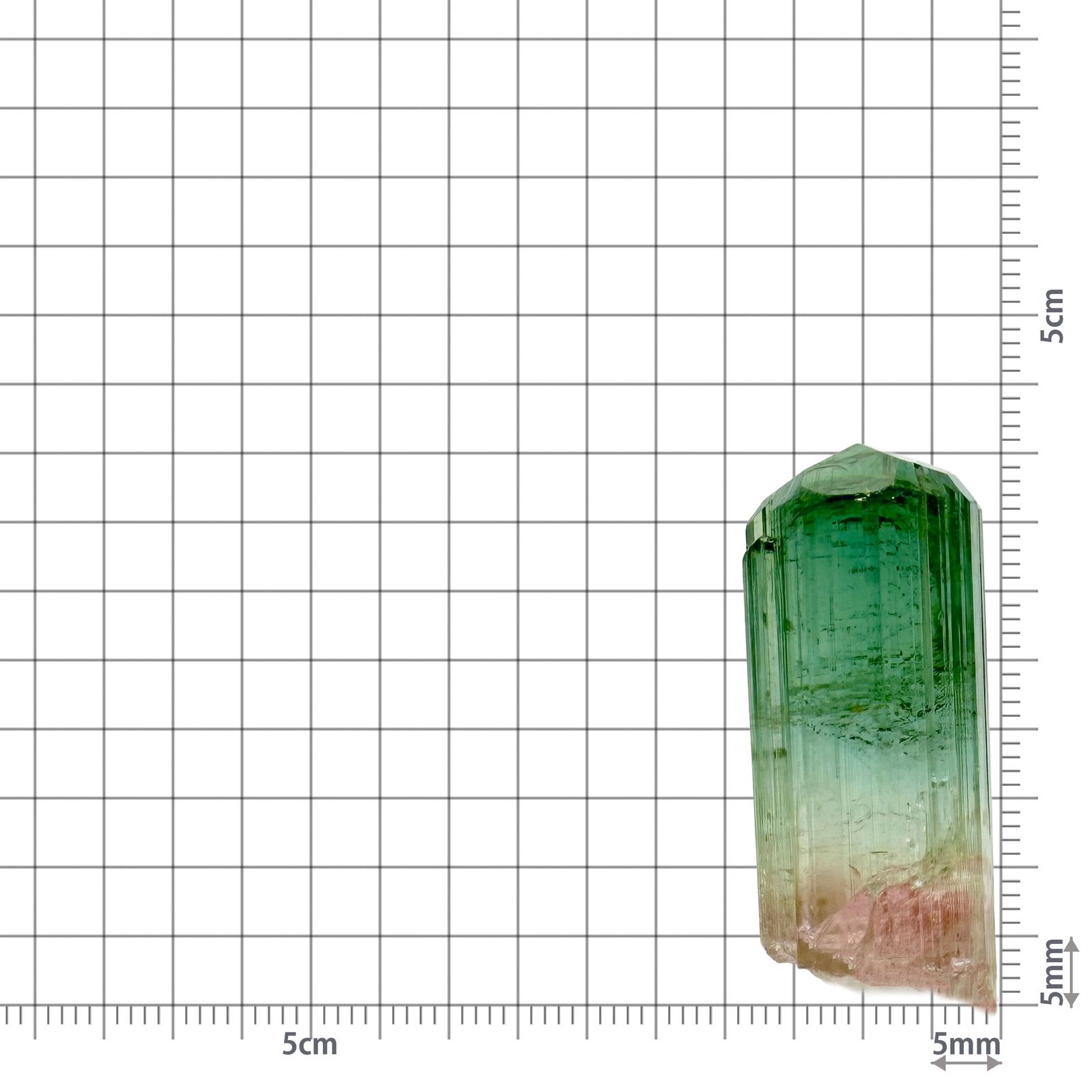 トルマリン柱状結晶原石 アフガニスタン・クナル州産 アクリル台座付き 95.18ct(19.03g) / 13.3x18.2x41.1mm前後 [260632365]