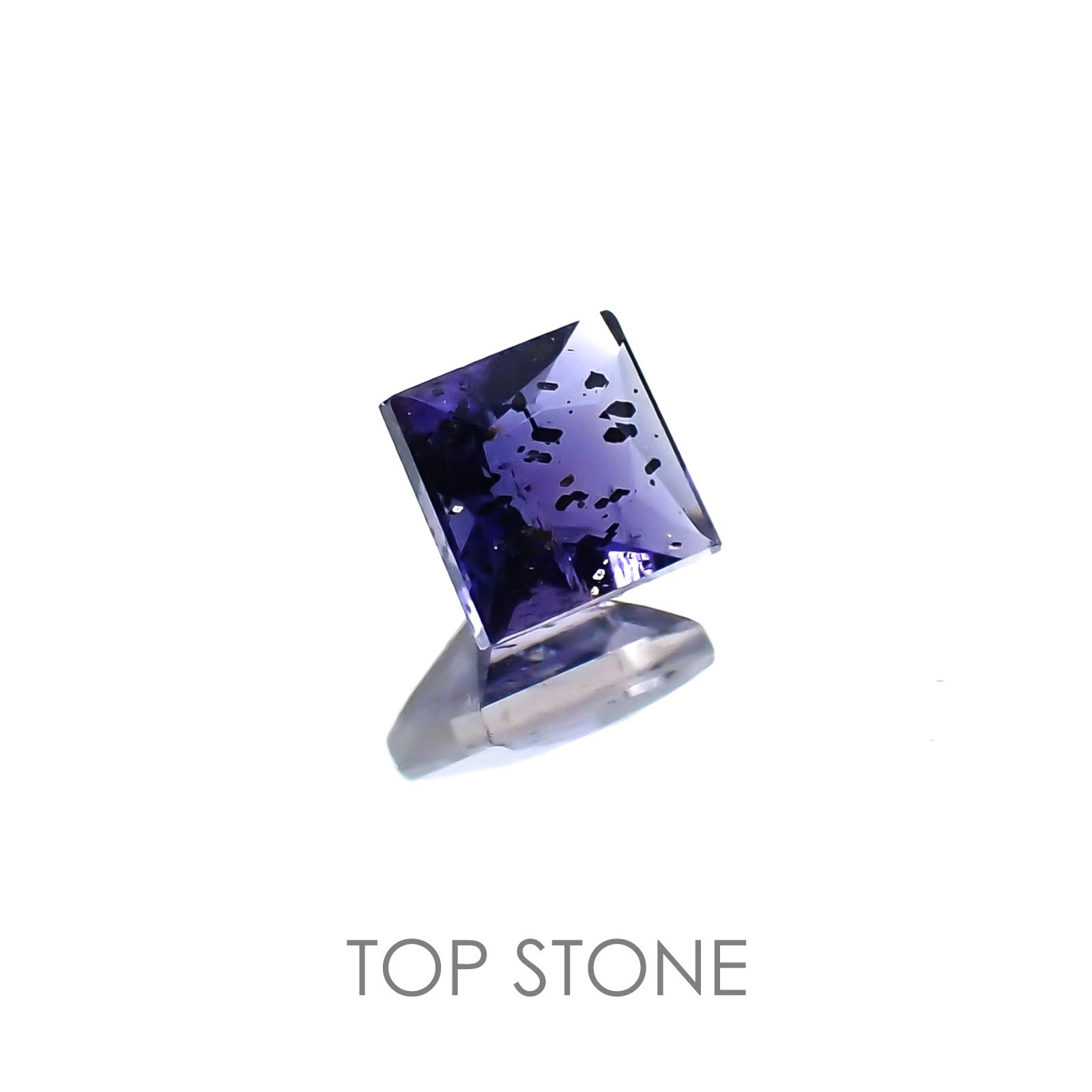 ◇プリンセスカット◇アイオライトサンストーン インド・ブラジル産 ルース 0.3ct[20118178]3.9×3.9mm前後